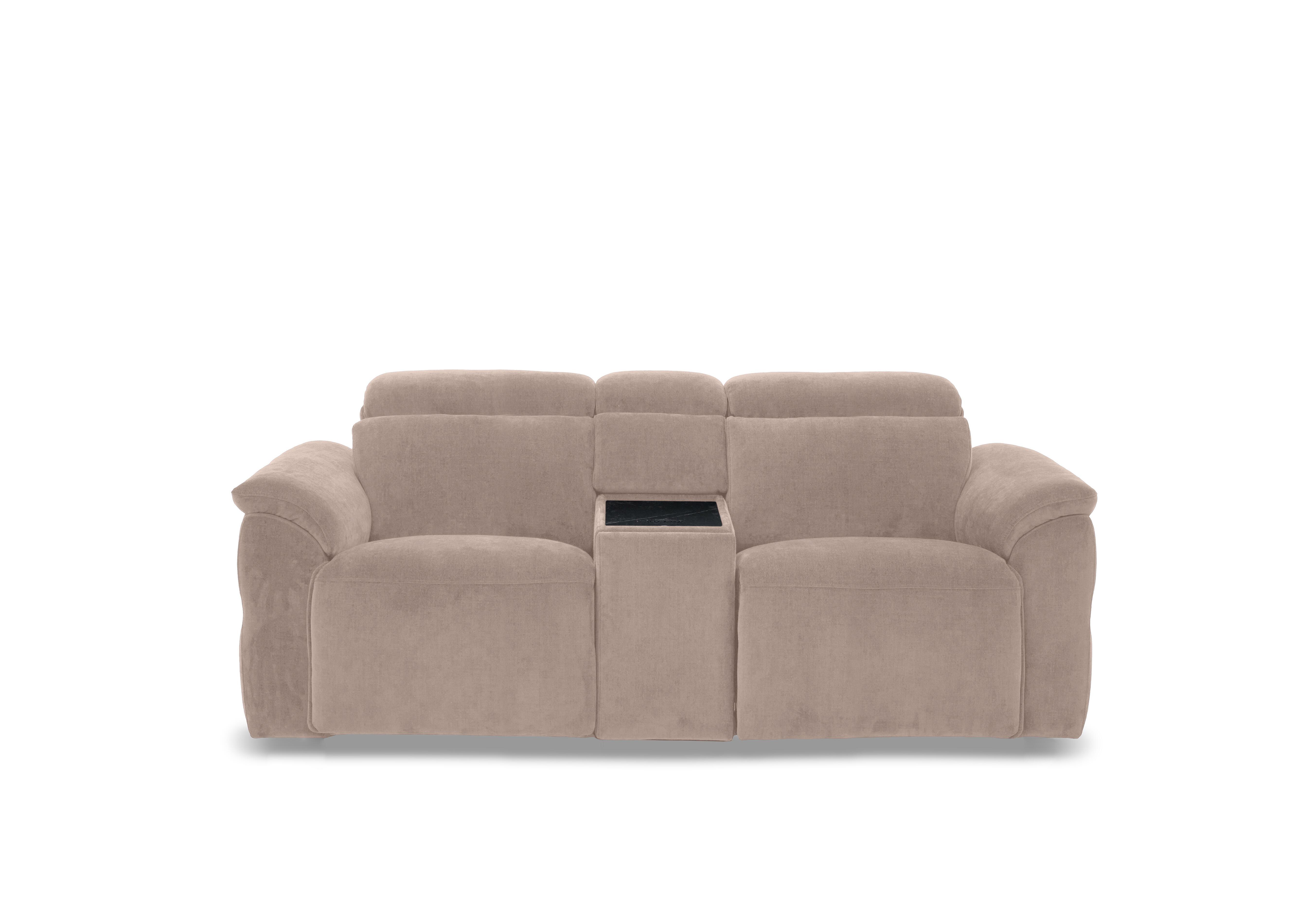 Dolomite 2 Seater Fabric Power Recliner Sofa with Power Headrests and Console in Manhattan Nutmeg 58005 on Furniture Village