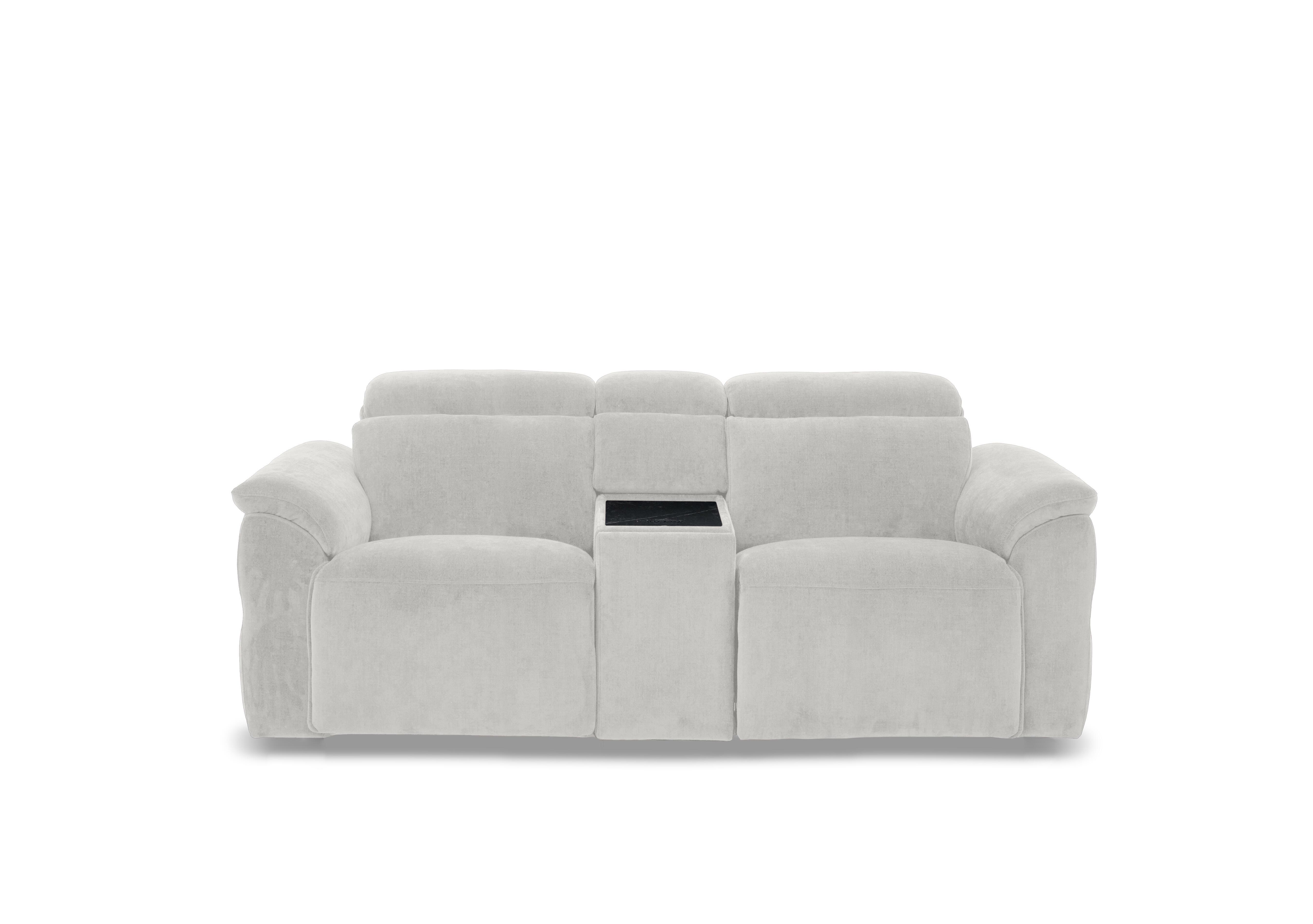 Dolomite 2 Seater Fabric Power Recliner Sofa with Power Headrests and Console in Manhattan Stone 58004 on Furniture Village