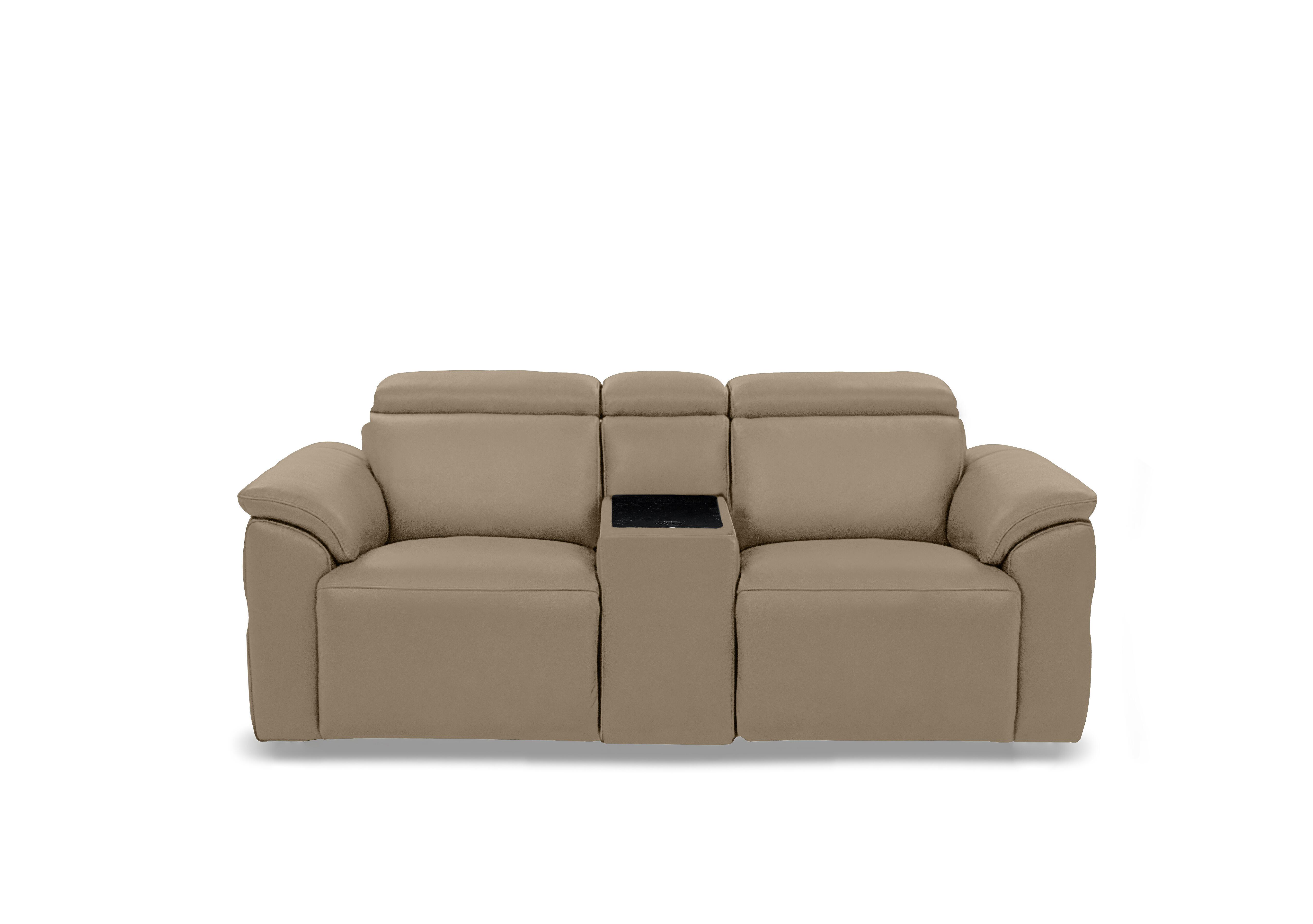 Dolomite 2 Seater Leather Power Recliner Sofa with Power Headrests and Console in Montana Barley Cat-60/06 on Furniture Village