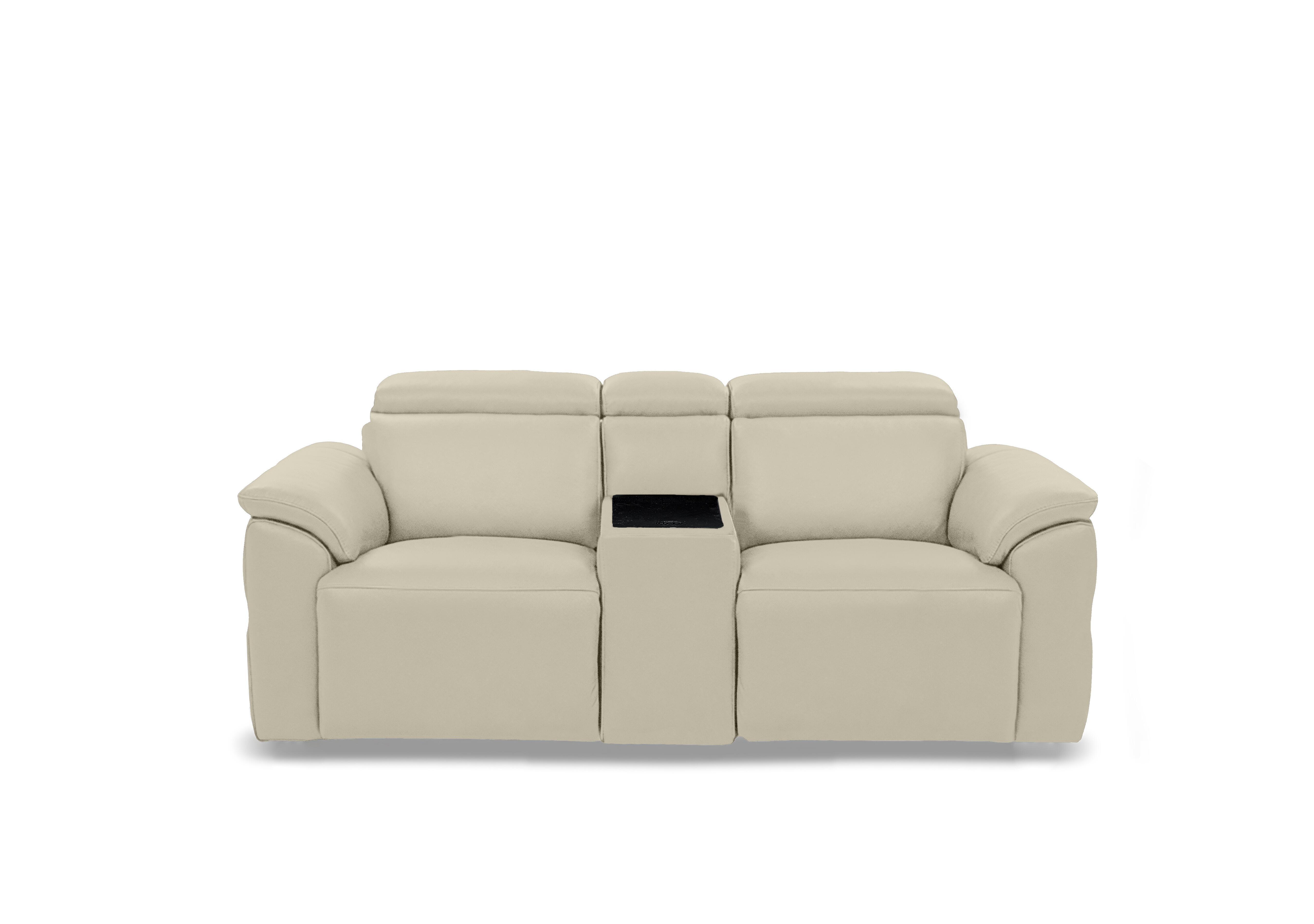 Dolomite 2 Seater Leather Power Recliner Sofa with Power Headrests and Console in Montana Bone China Cat-60/05 on Furniture Village