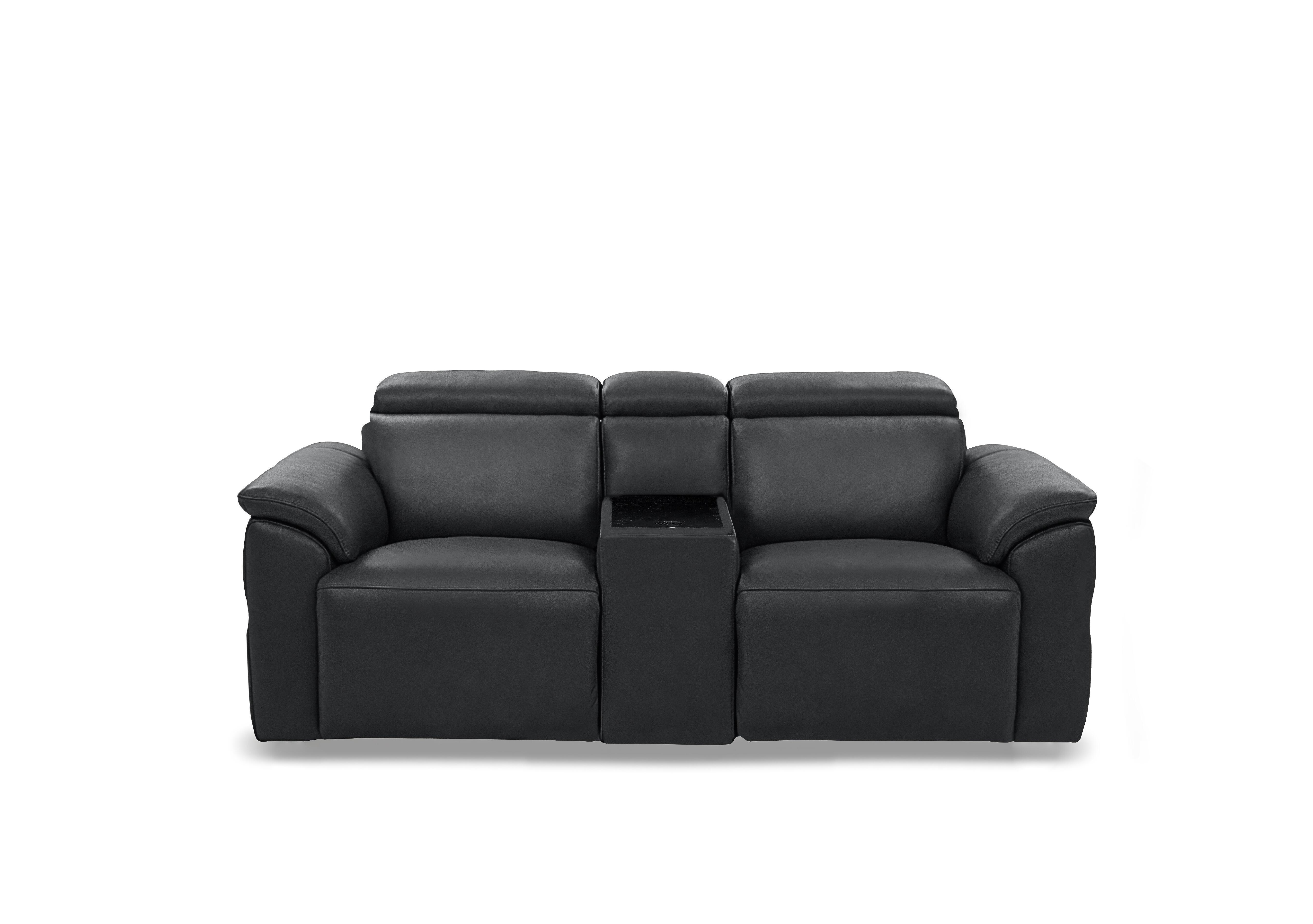 Dolomite 2 Seater Leather Power Recliner Sofa with Power Headrests and Console in Montana Charcoal Cat-60/25 on Furniture Village