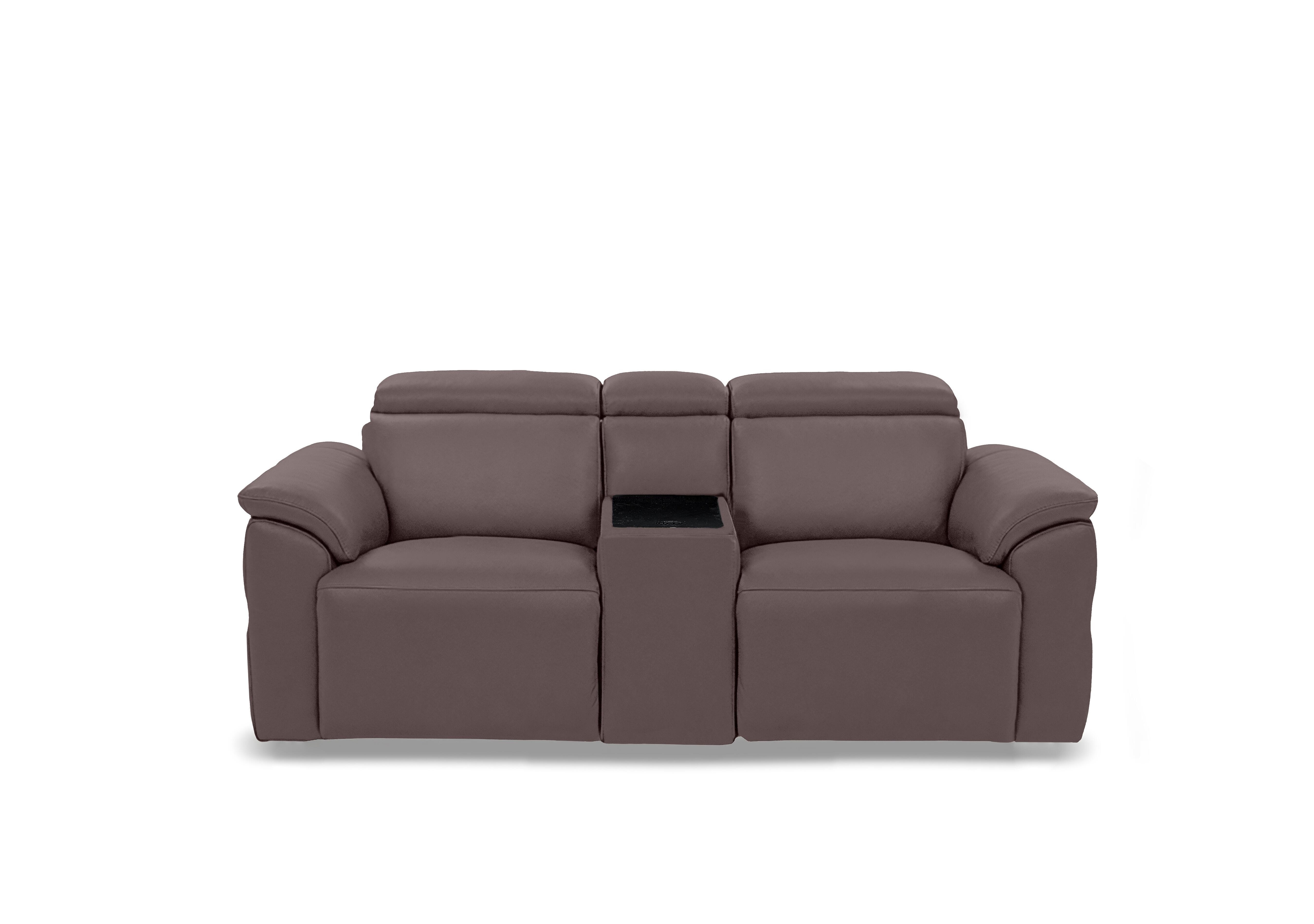 Dolomite 2 Seater Leather Power Recliner Sofa with Power Headrests and Console in Oslo Mulberry Cat-40/30 on Furniture Village