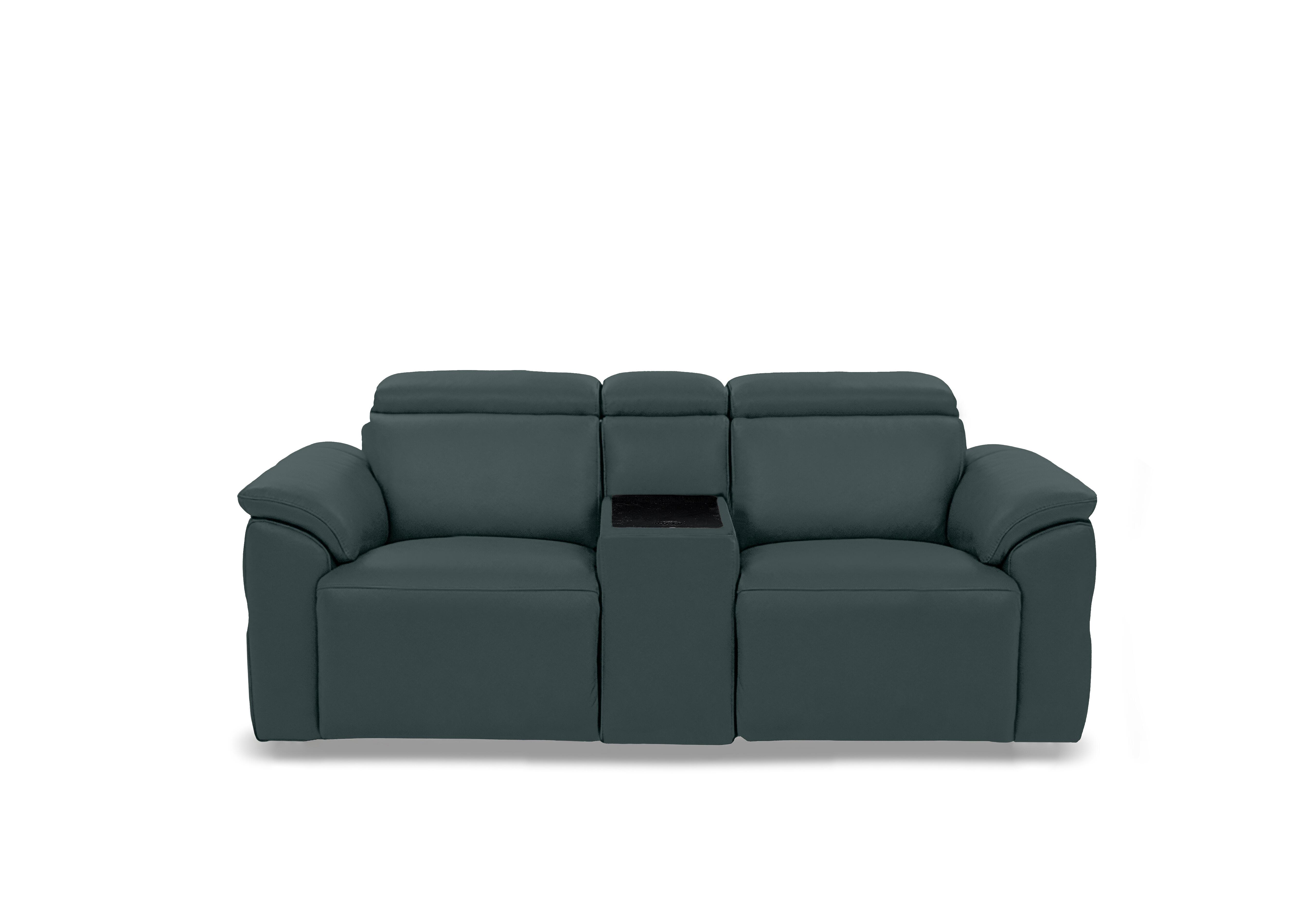 Dolomite 2 Seater Leather Power Recliner Sofa with Power Headrests and Console in Oslo Peacock Cat-40/09 on Furniture Village