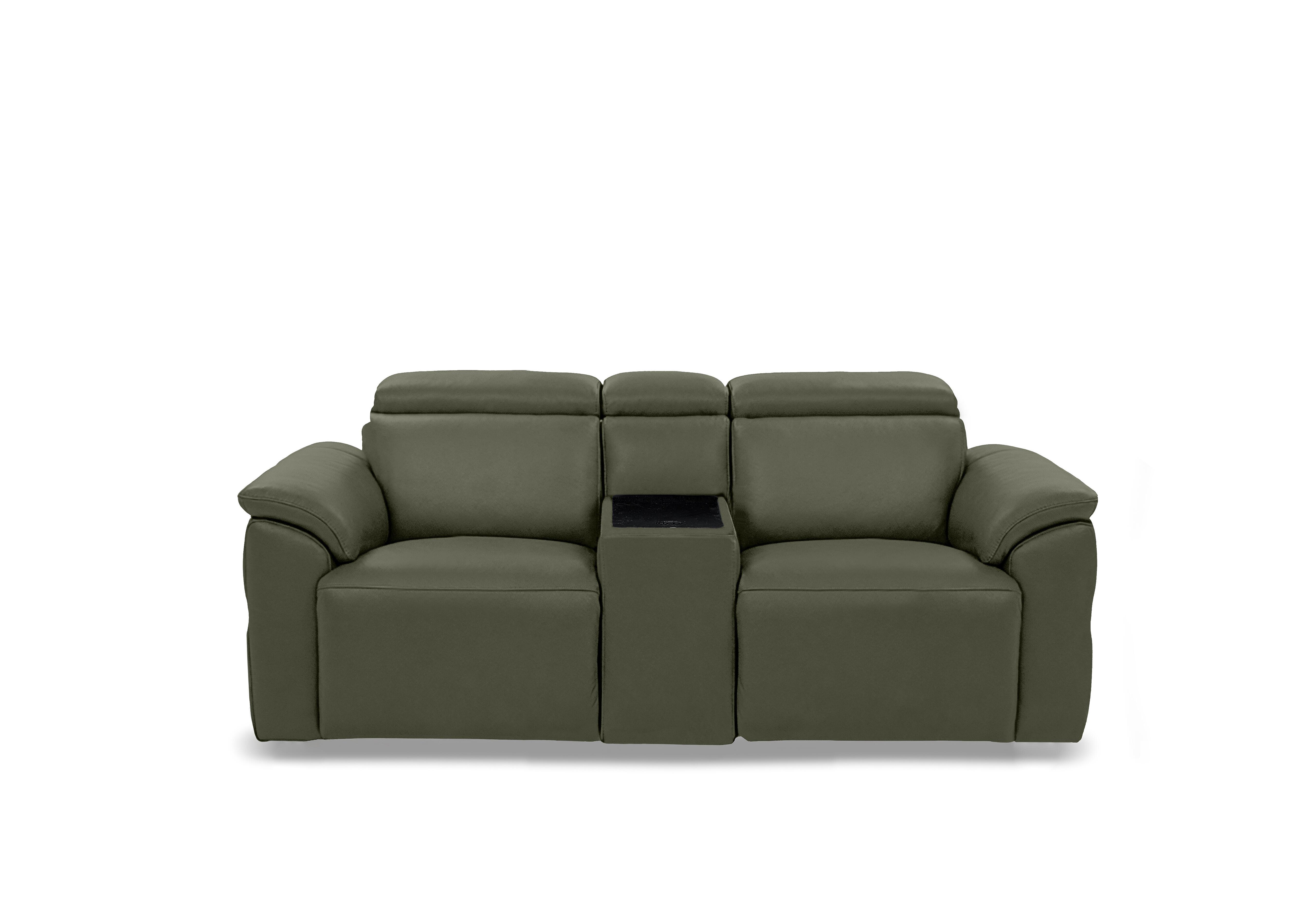 Dolomite 2 Seater Leather Power Recliner Sofa with Power Headrests and Console in Oslo Pine Cat-40/10 on Furniture Village