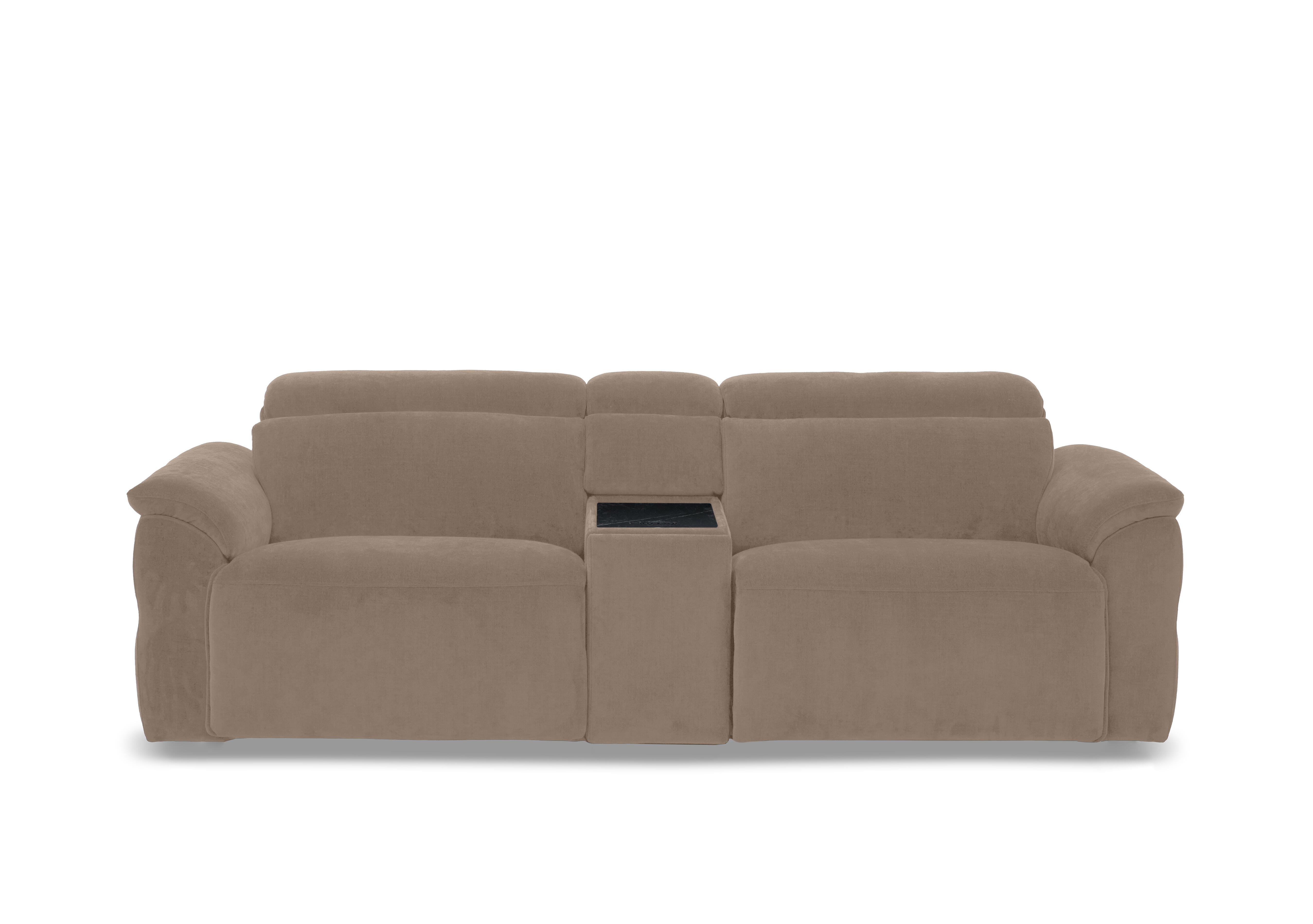 Dolomite 3 Seater Fabric Power Recliner Sofa with Power Headrests and Console in Bella Latte 43170 on Furniture Village