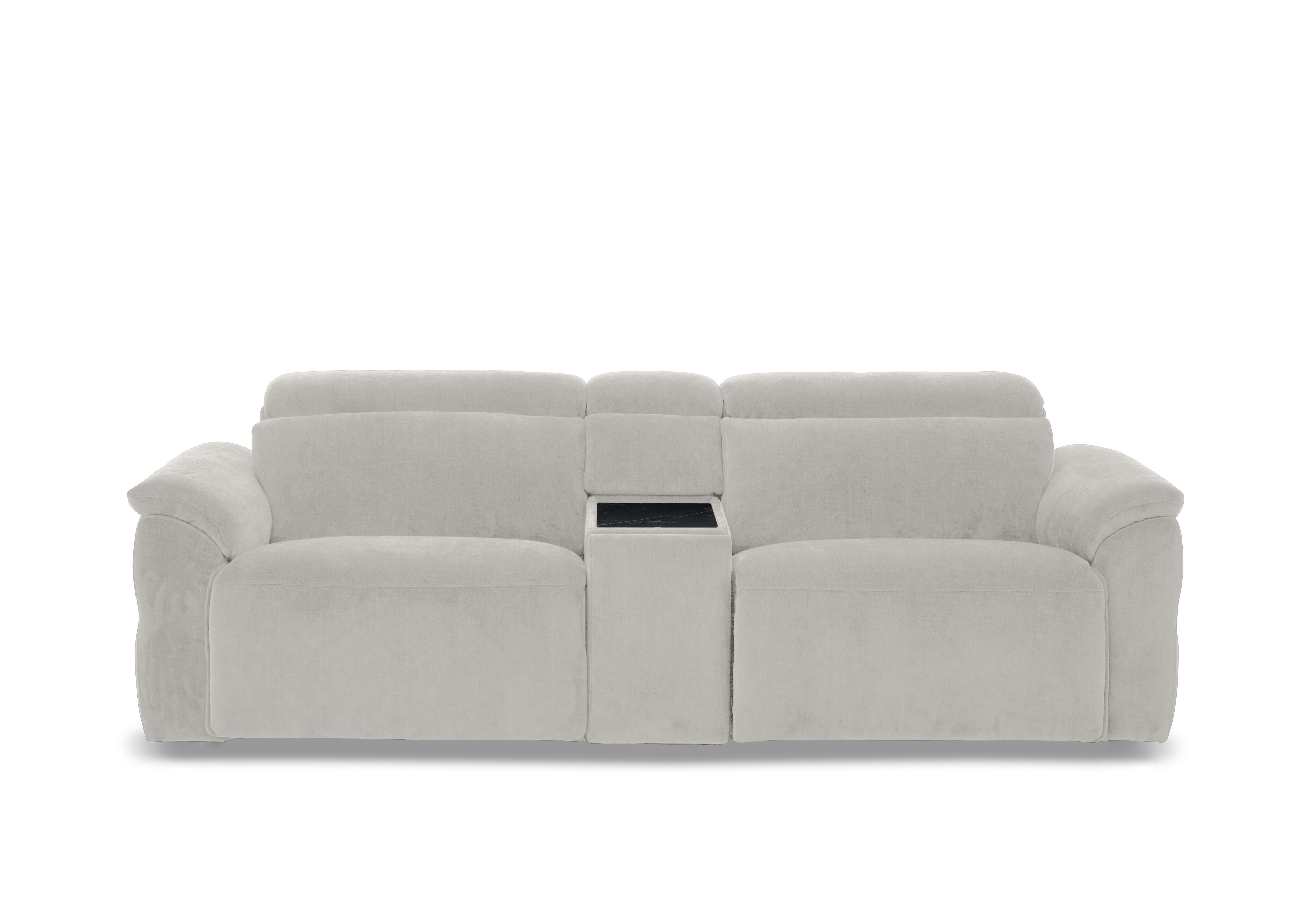 Dolomite 3 Seater Fabric Power Recliner Sofa with Power Headrests and Console in Bella Lead Grey 43451 on Furniture Village