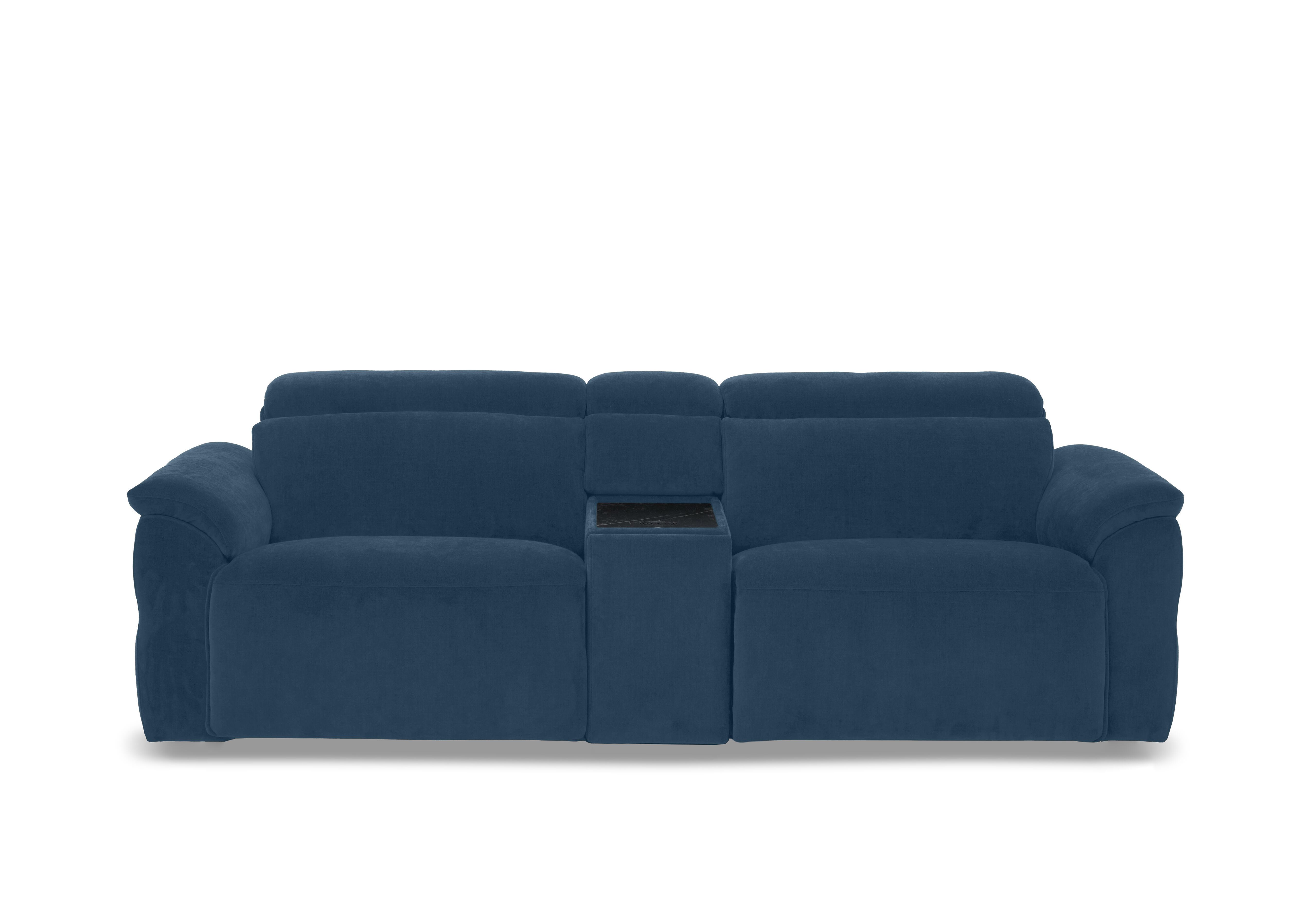 Dolomite 3 Seater Fabric Power Recliner Sofa with Power Headrests and Console in Bella Navy 43330 on Furniture Village