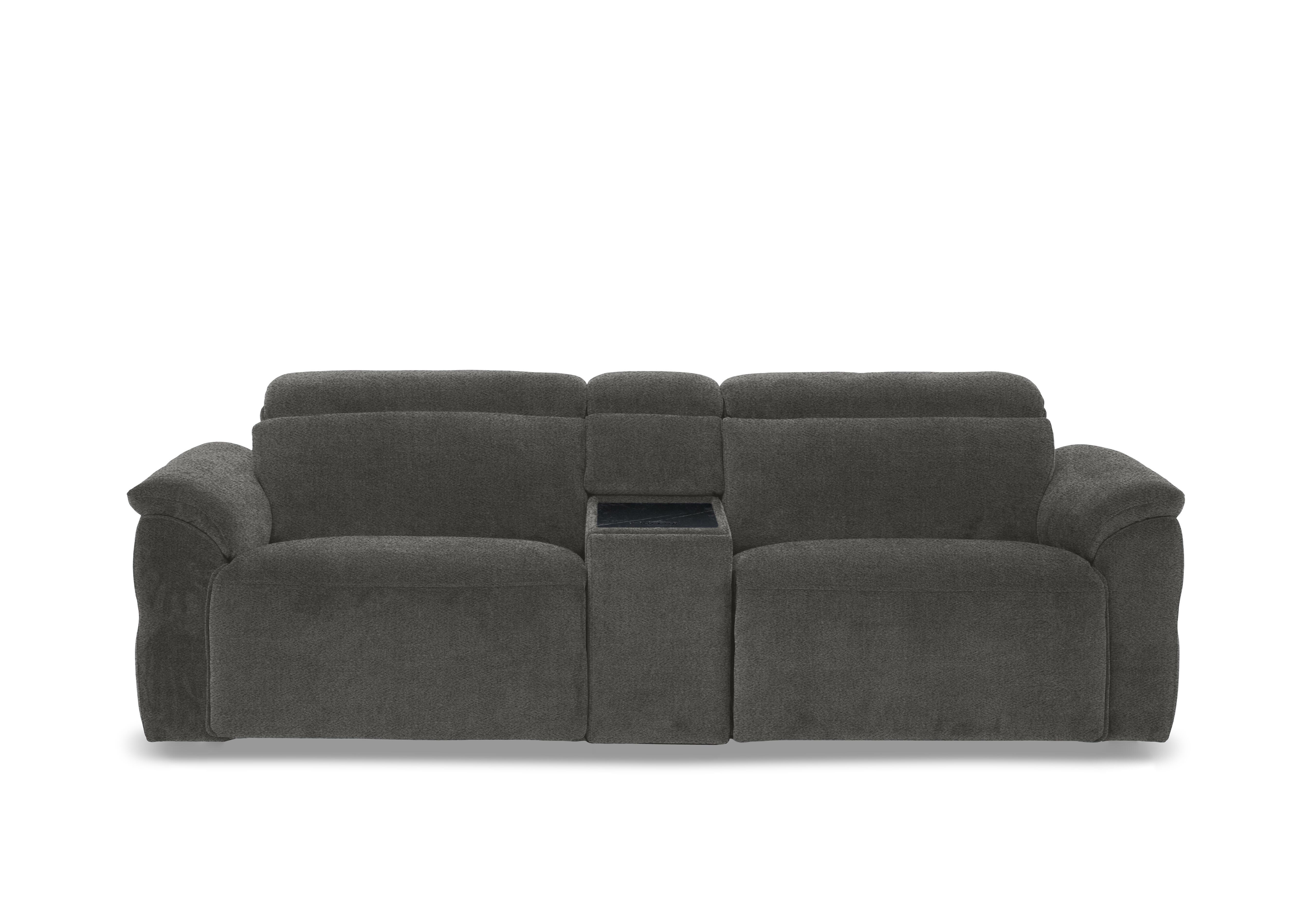 Dolomite 3 Seater Fabric Power Recliner Sofa with Power Headrests and Console in Hudson Charcoal 25460 on Furniture Village