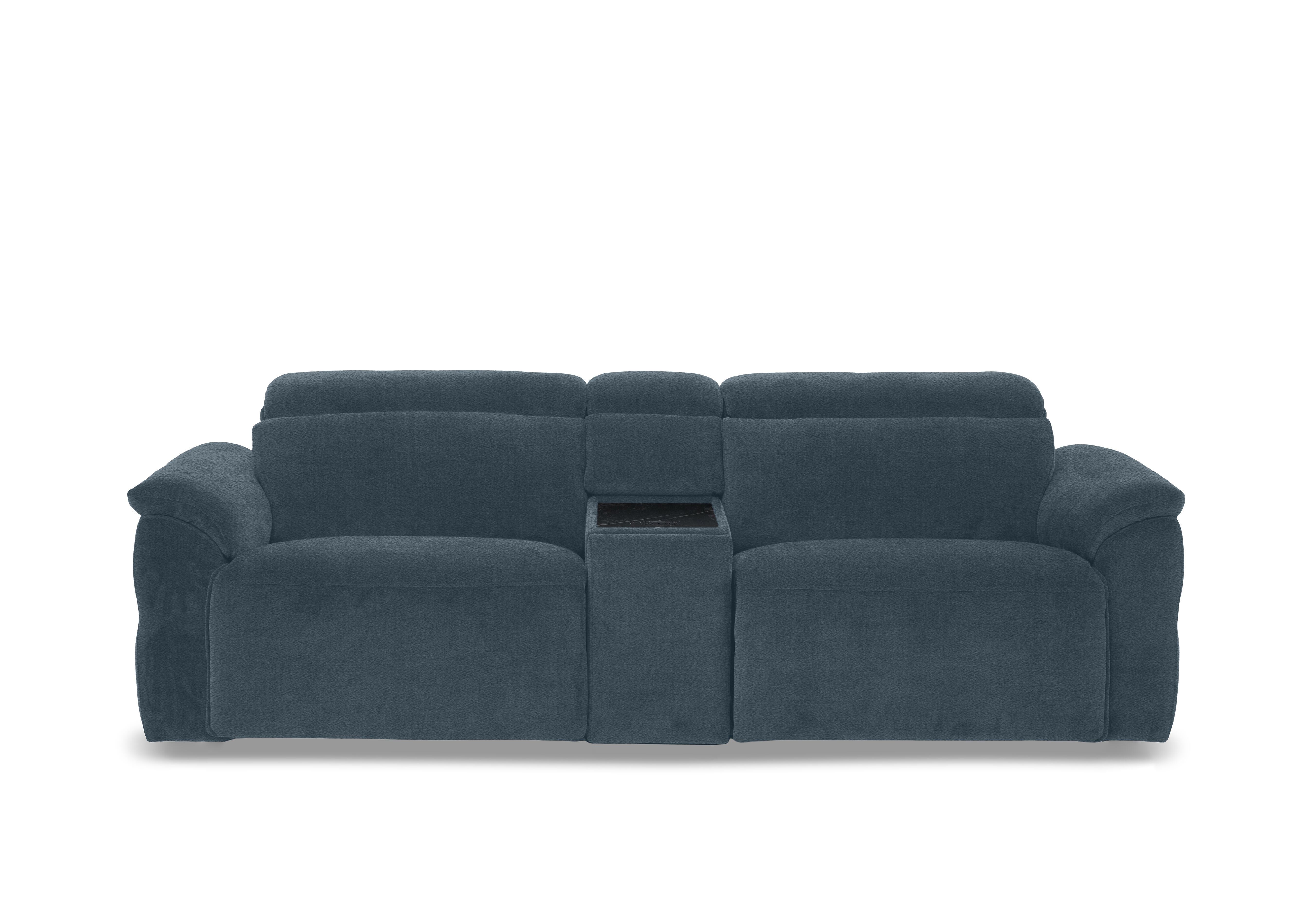 Dolomite 3 Seater Fabric Power Recliner Sofa with Power Headrests and Console in Hudson Ocean 25315 on Furniture Village