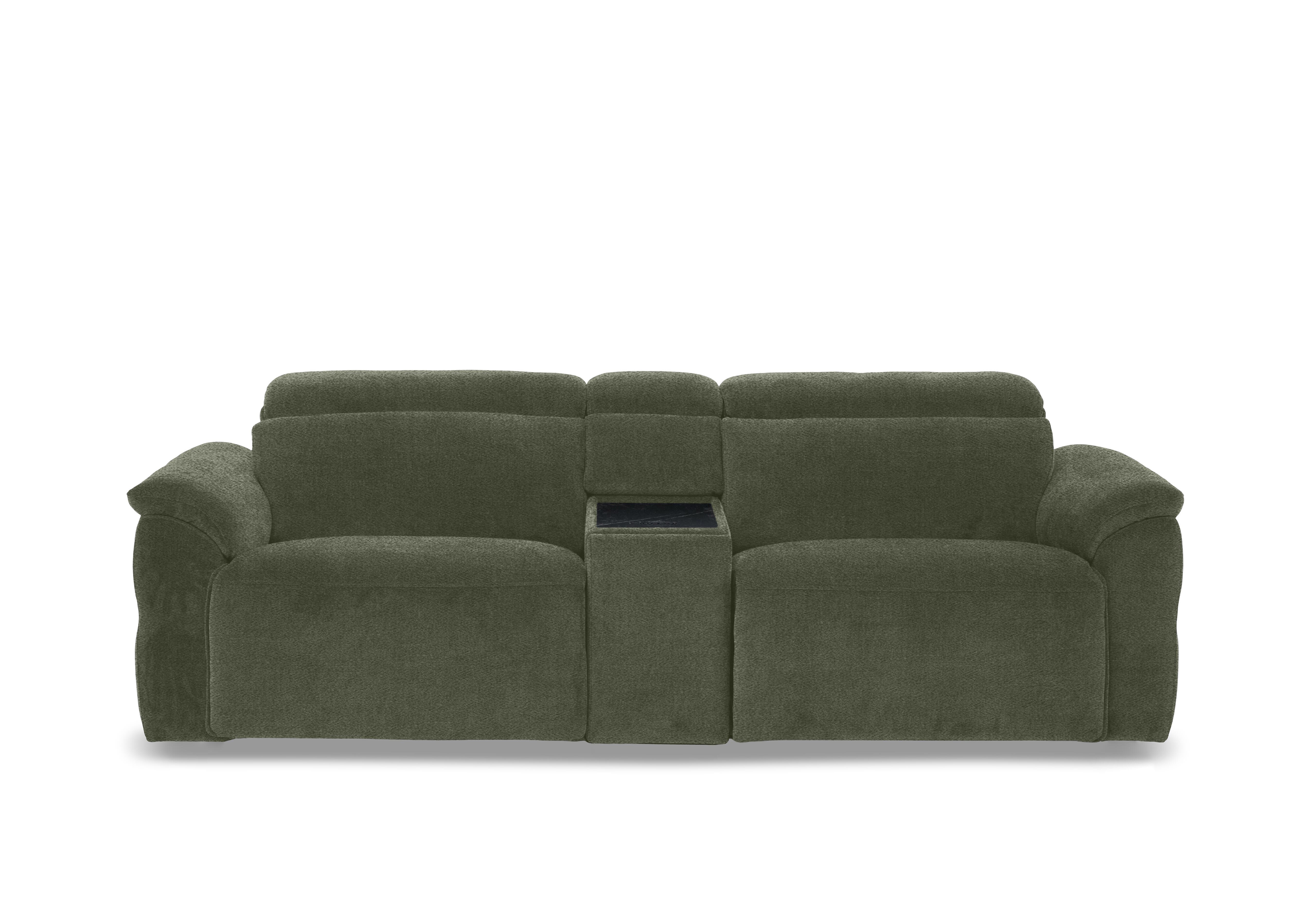Dolomite 3 Seater Fabric Power Recliner Sofa with Power Headrests and Console in Hudson Pine 25355 on Furniture Village