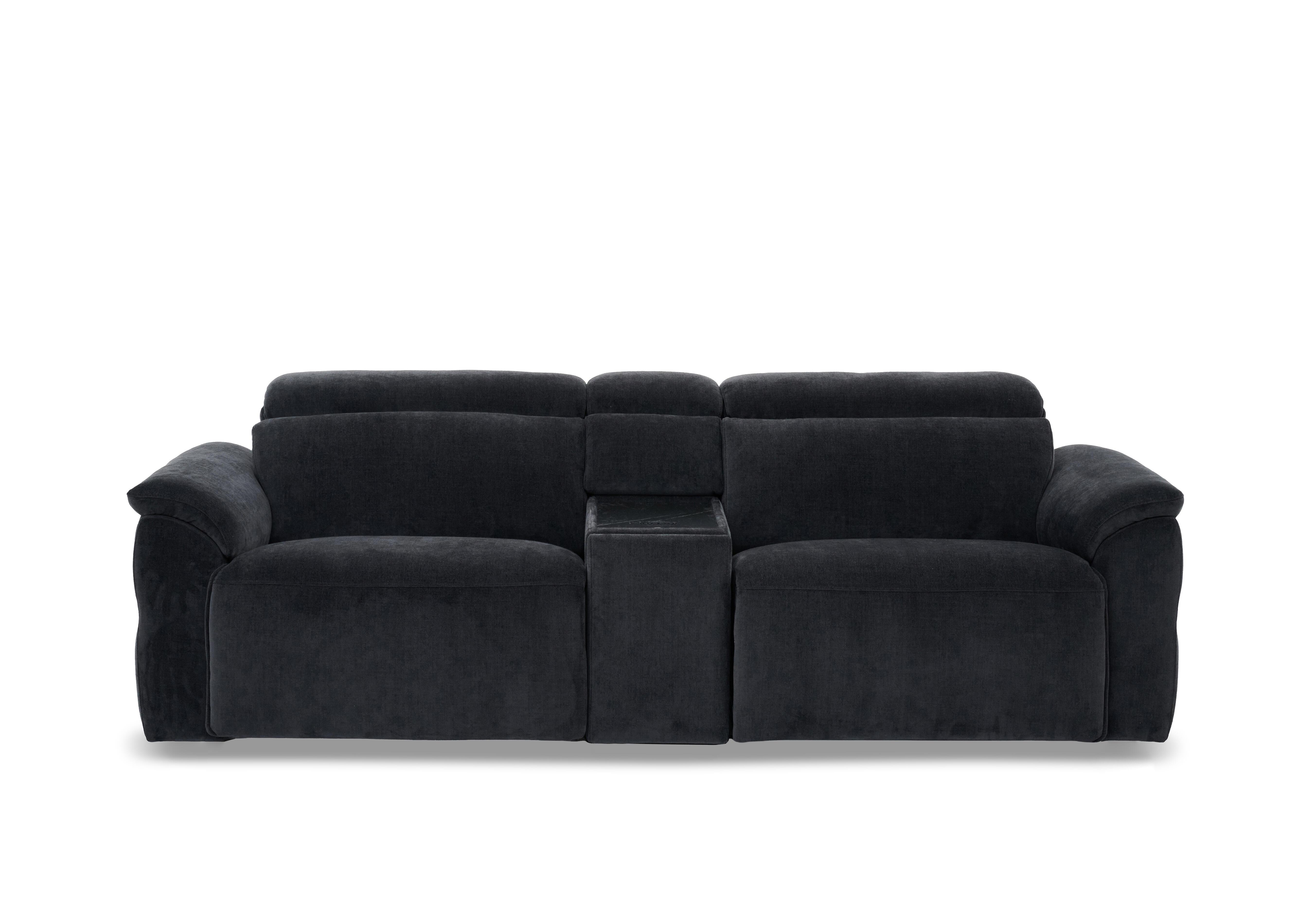 Dolomite 3 Seater Fabric Power Recliner Sofa with Power Headrests and Console in Manhattan Indigo 58009 on Furniture Village