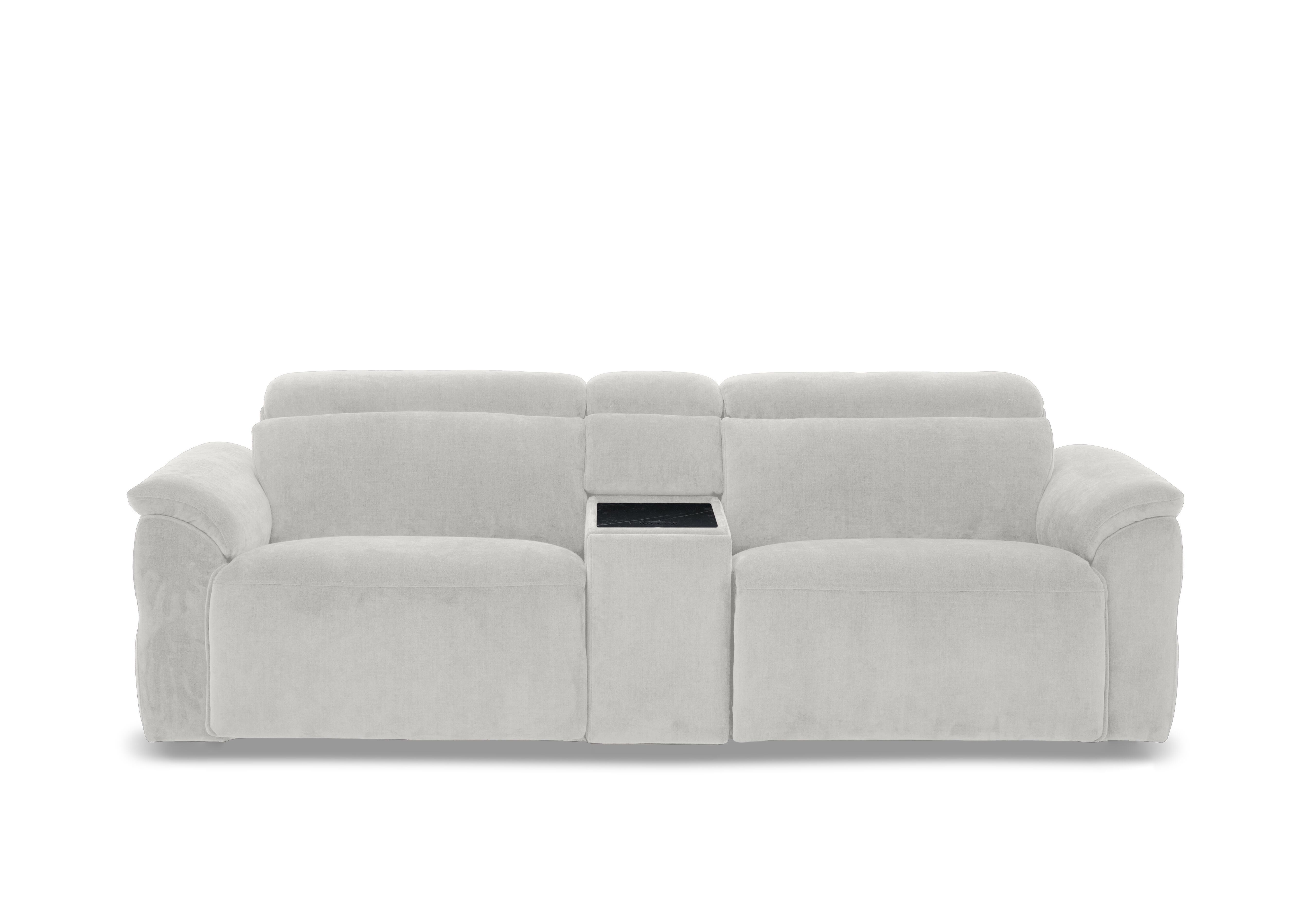 Dolomite 3 Seater Fabric Power Recliner Sofa with Power Headrests and Console in Manhattan Stone 58004 on Furniture Village