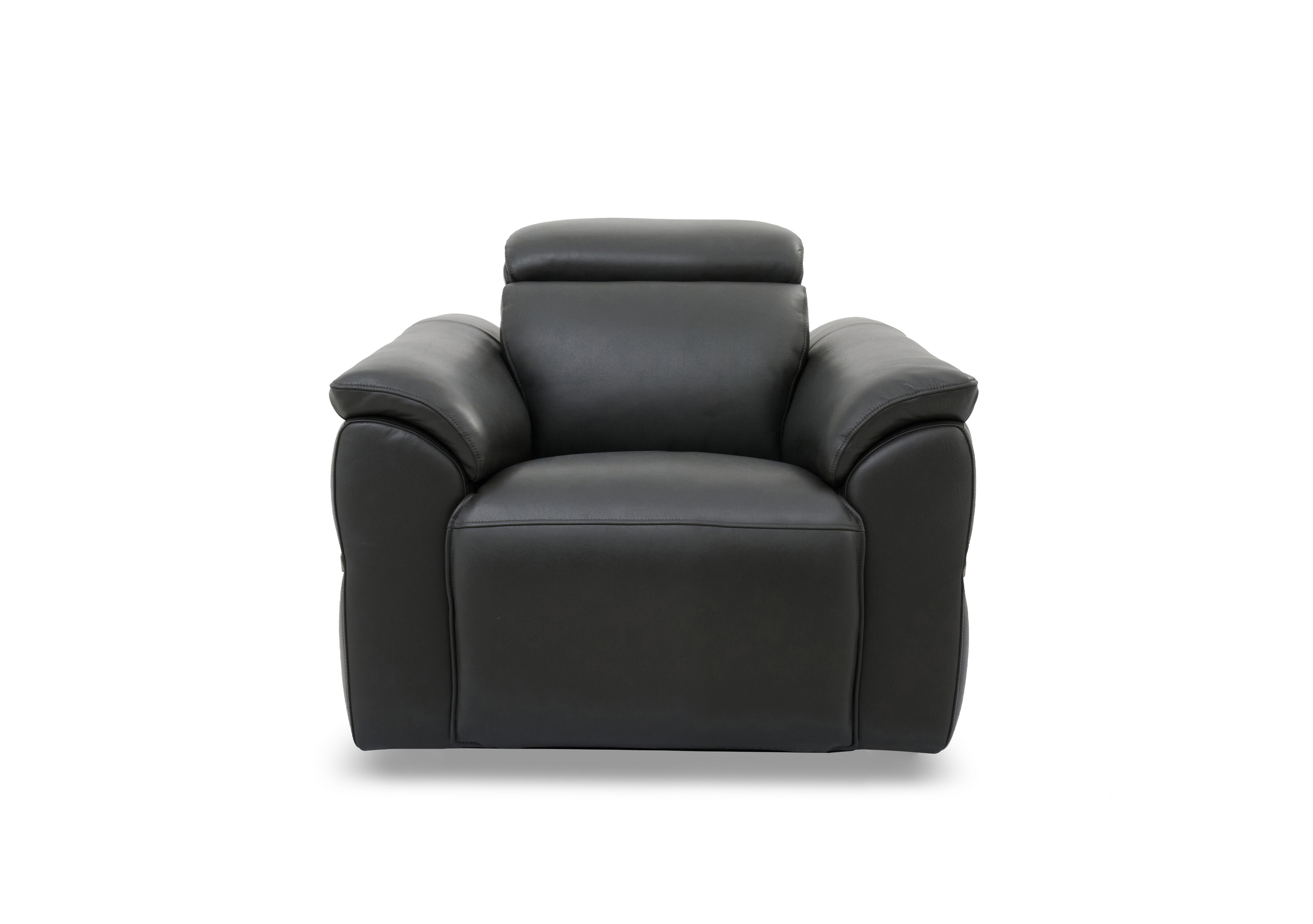 Dolomite Leather Chair in Montana Charcoal Cat-60/25 on Furniture Village