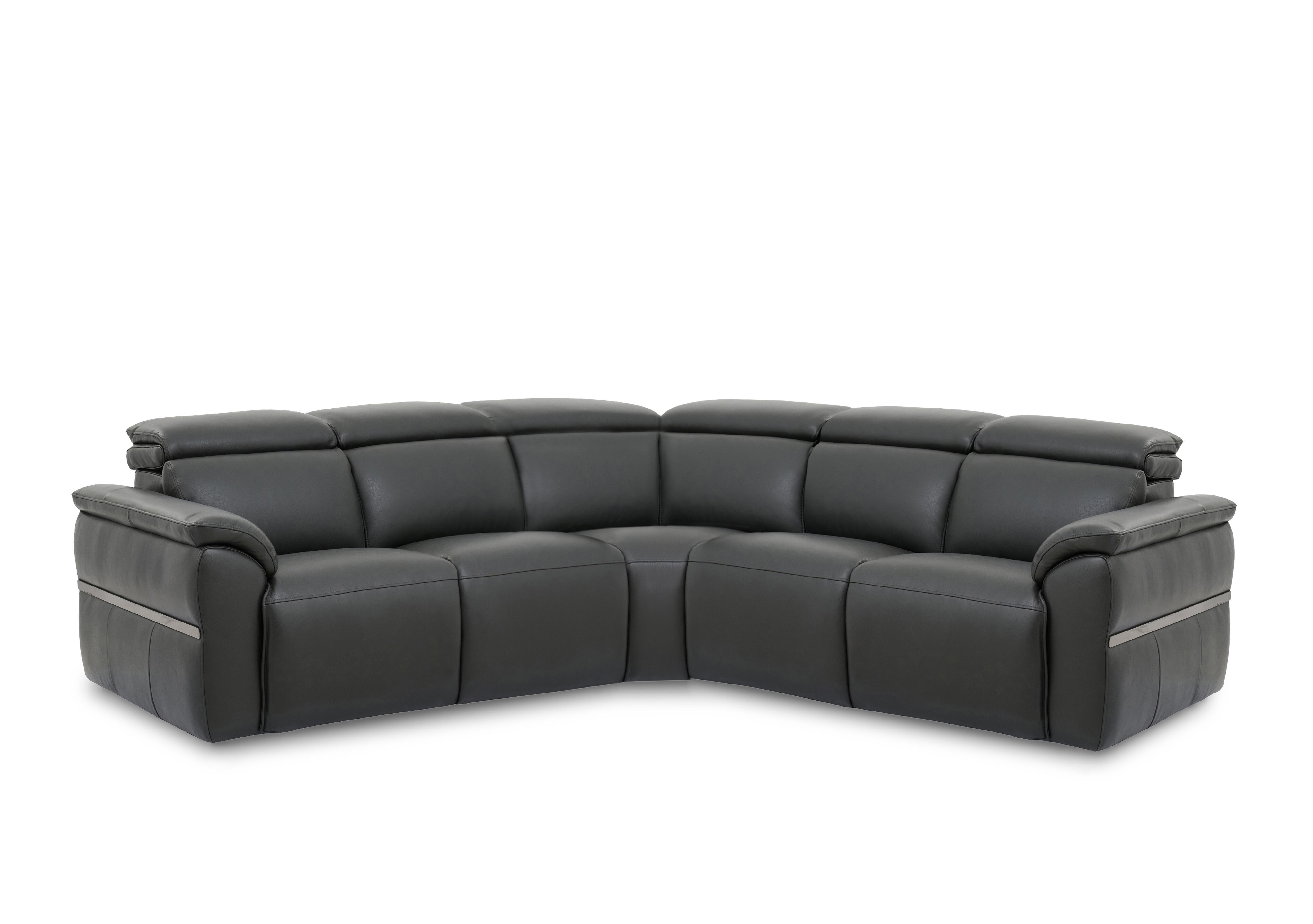 Dolomite Large Leather Corner Sofa in Montana Charcoal Cat-60/25 on Furniture Village