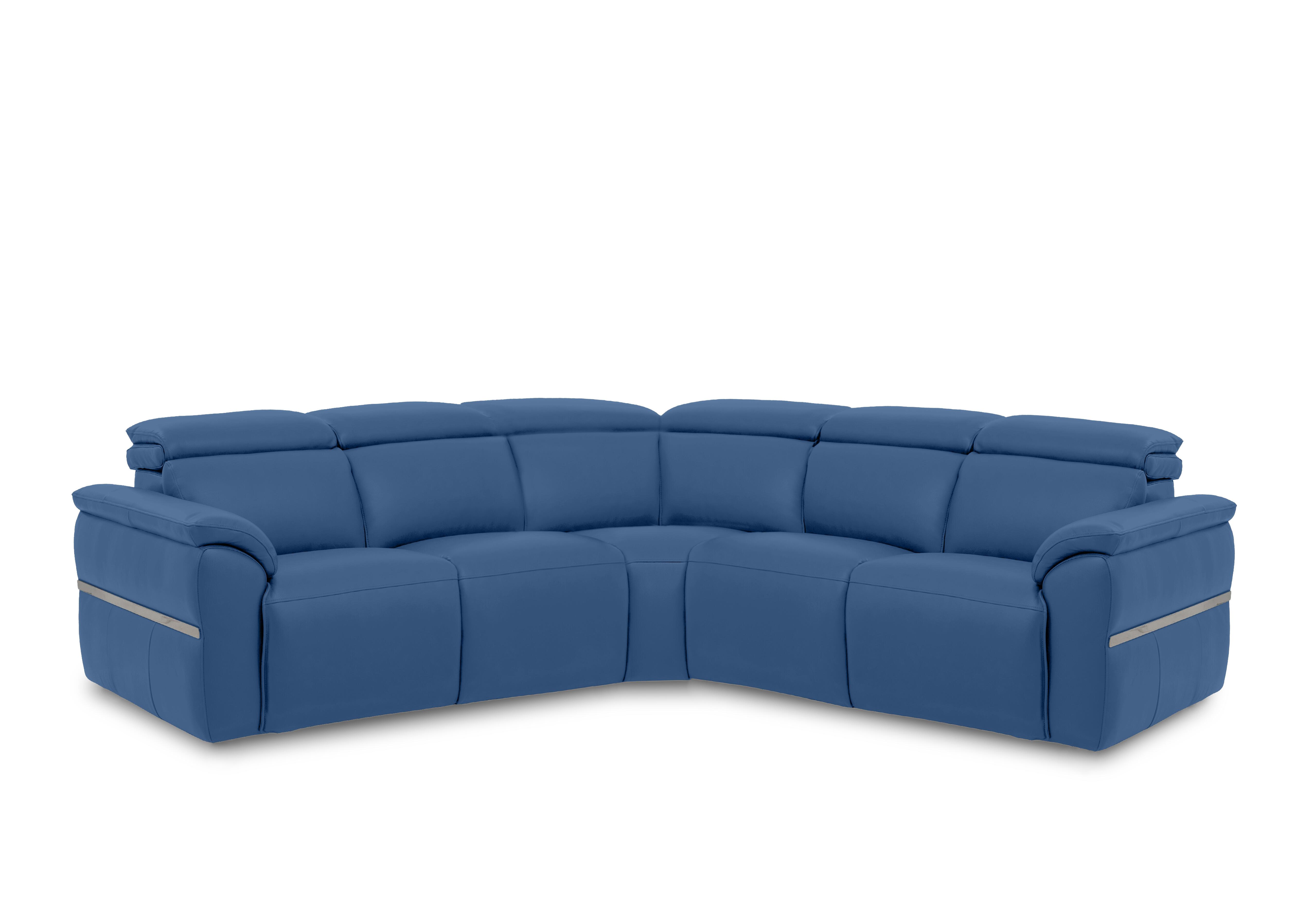 Dolomite Large Leather Corner Sofa in Oslo Aegean Cat-40/12 on Furniture Village