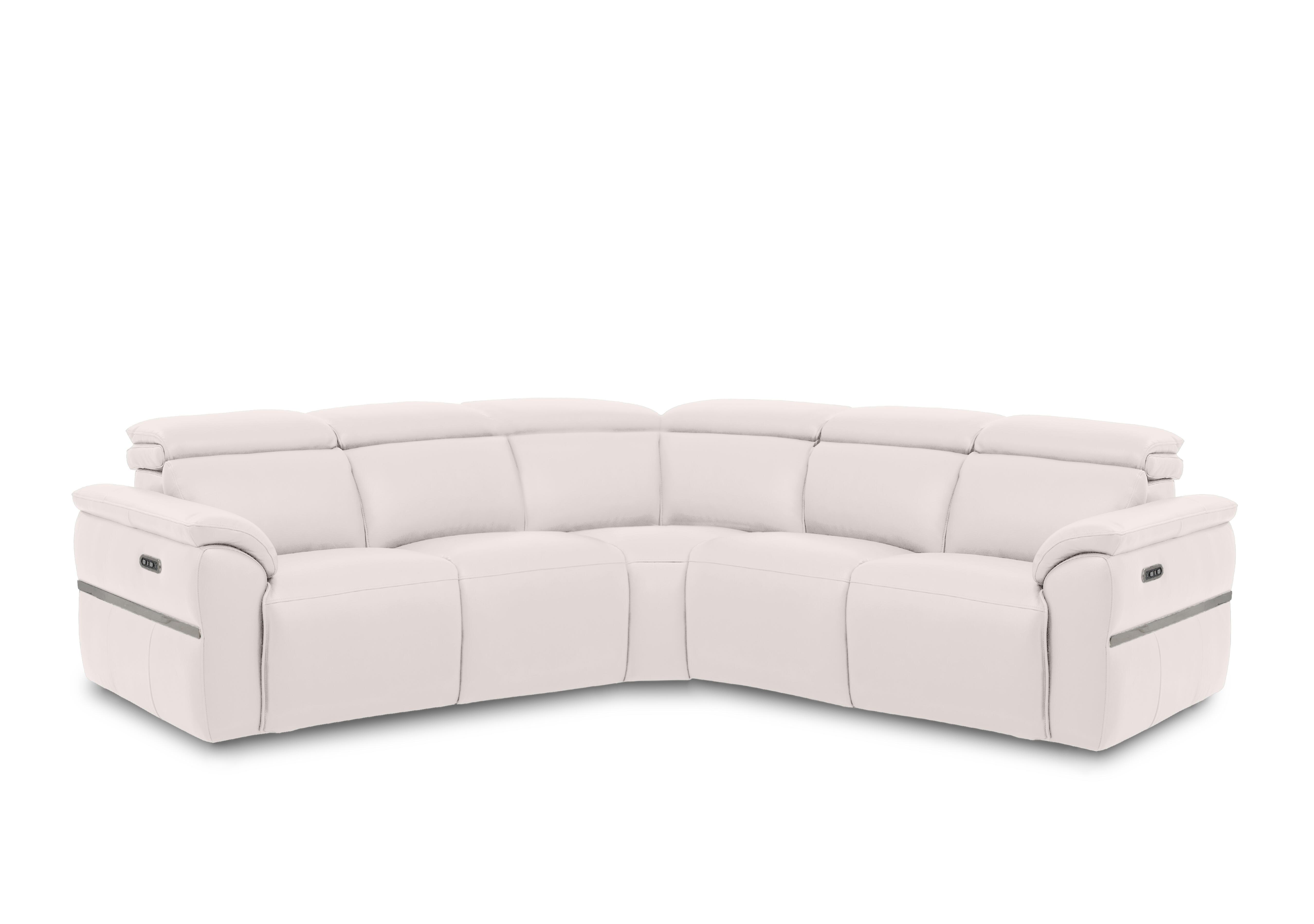 Dolomite Large Leather Corner Sofa in Oslo Cotton Cat-40/13 on Furniture Village