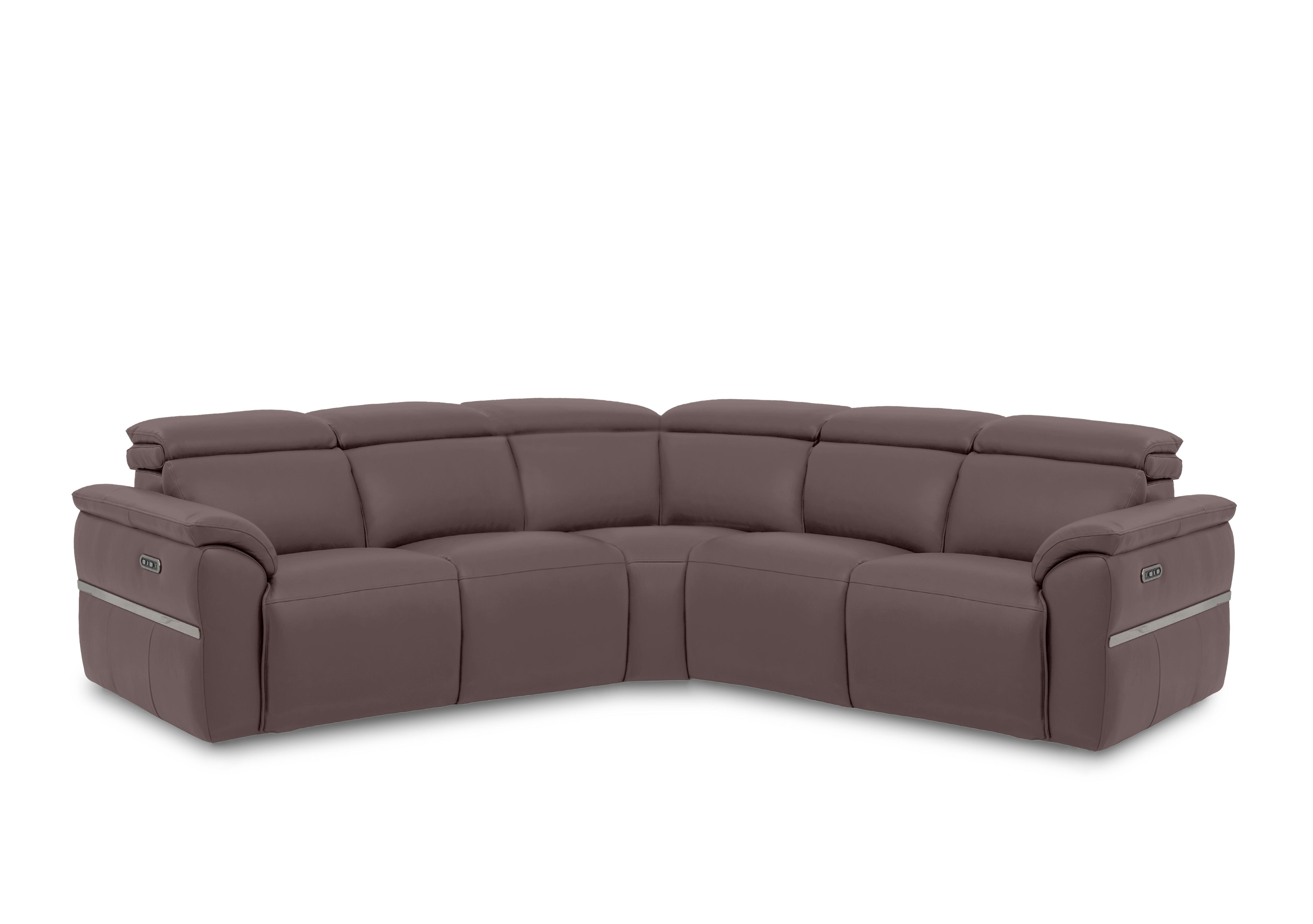 Dolomite Large Leather Corner Sofa in Oslo Mulberry Cat-40/30 on Furniture Village