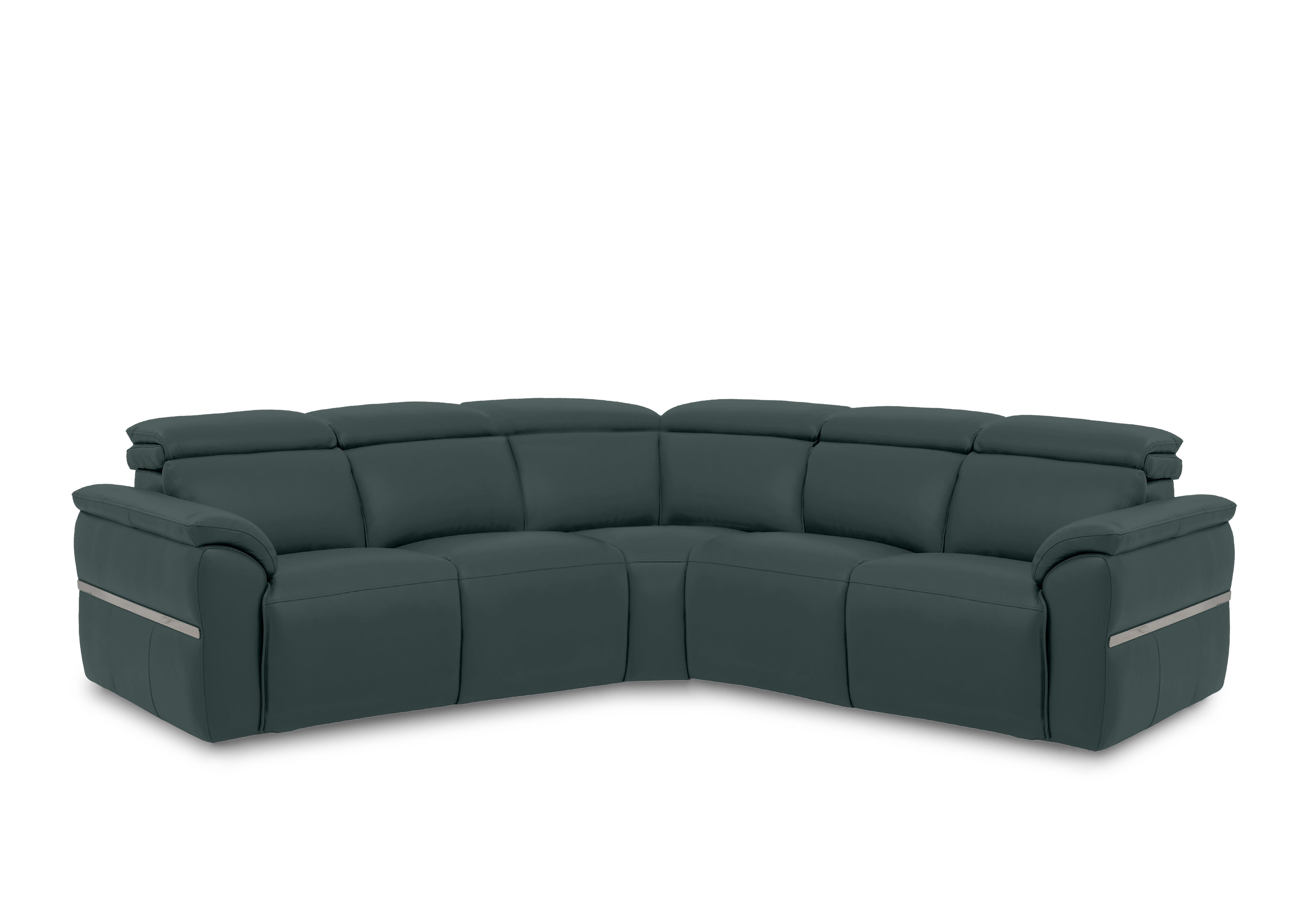 Dolomite Large Leather Corner Sofa in Oslo Peacock Cat-40/09 on Furniture Village