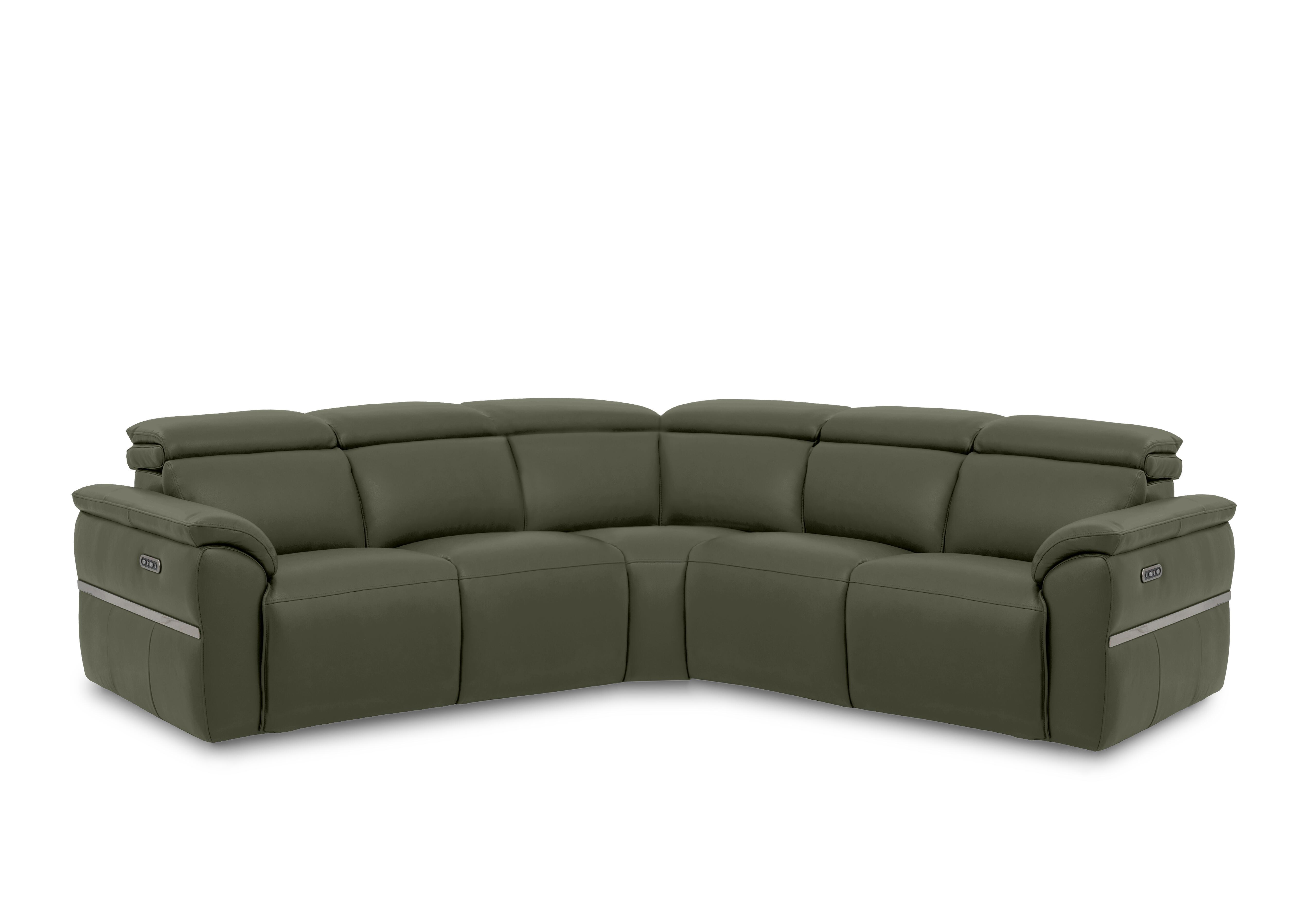 Dolomite Large Leather Corner Sofa in Oslo Pine Cat-40/10 on Furniture Village