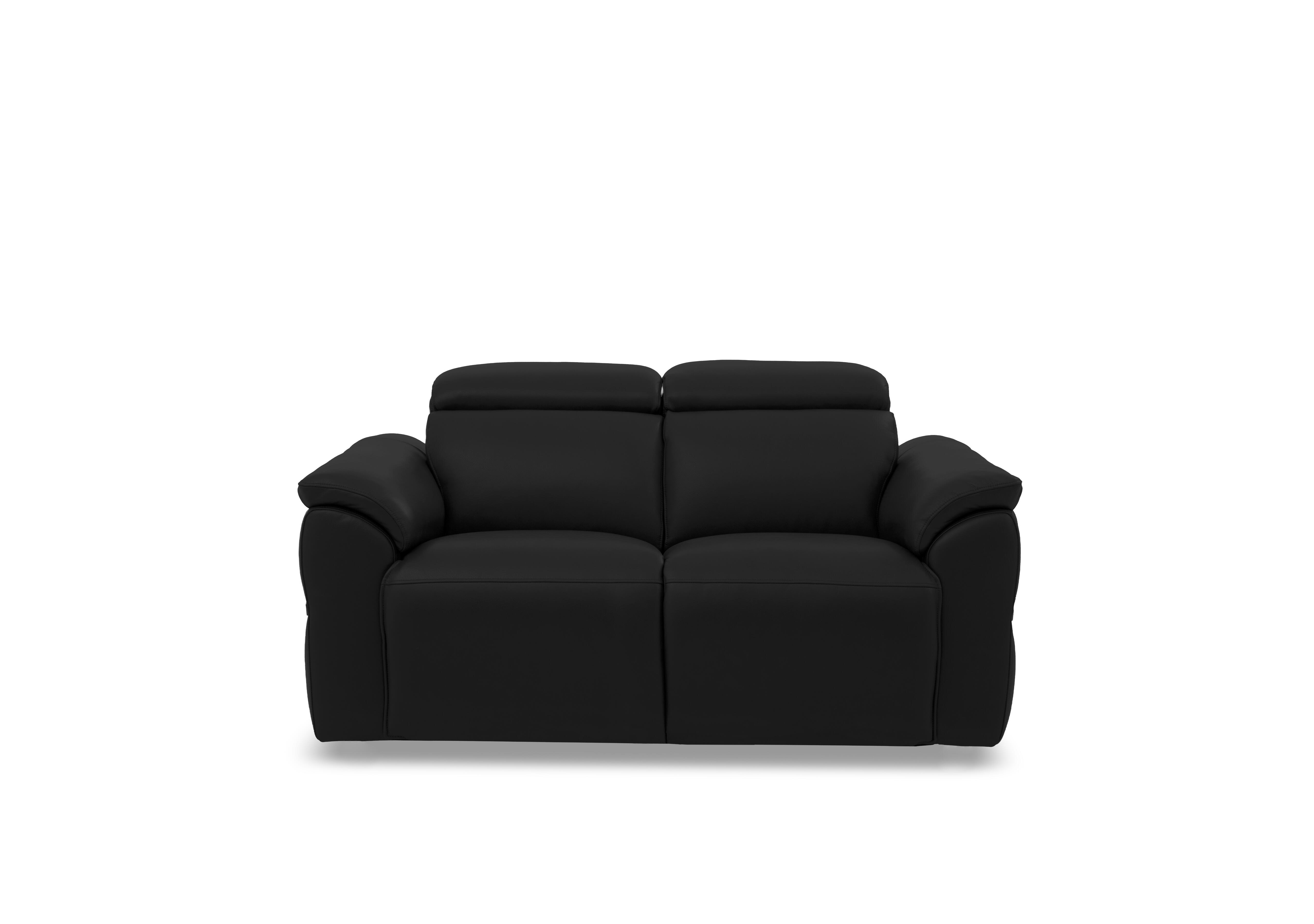 Dolomite 2 Seater Leather Sofa in Oslo Jet Black Cat-40/23 on Furniture Village