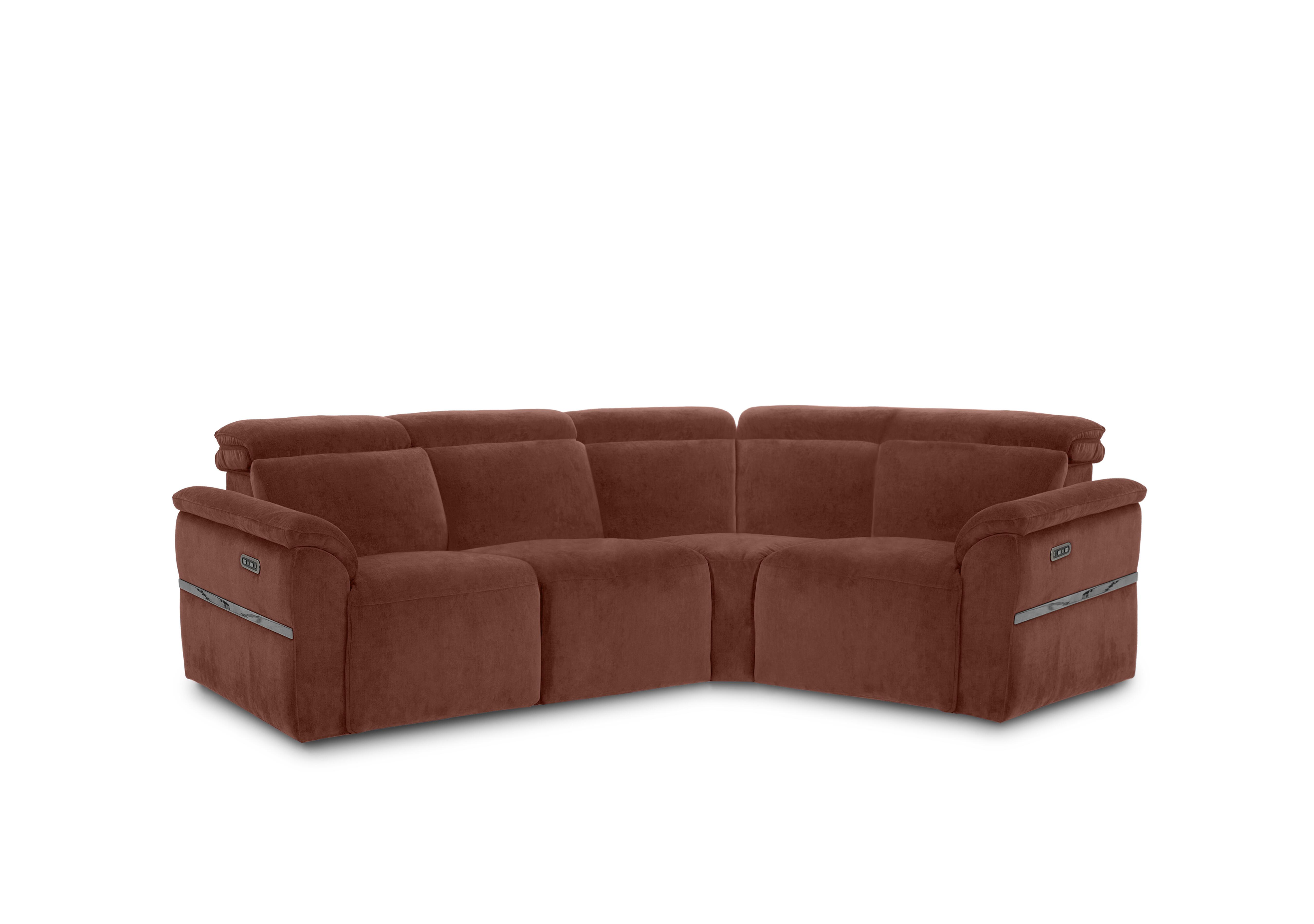 Dolomite Small Fabric Corner Sofa in Manhattan Burnt Sienna 58008 on Furniture Village