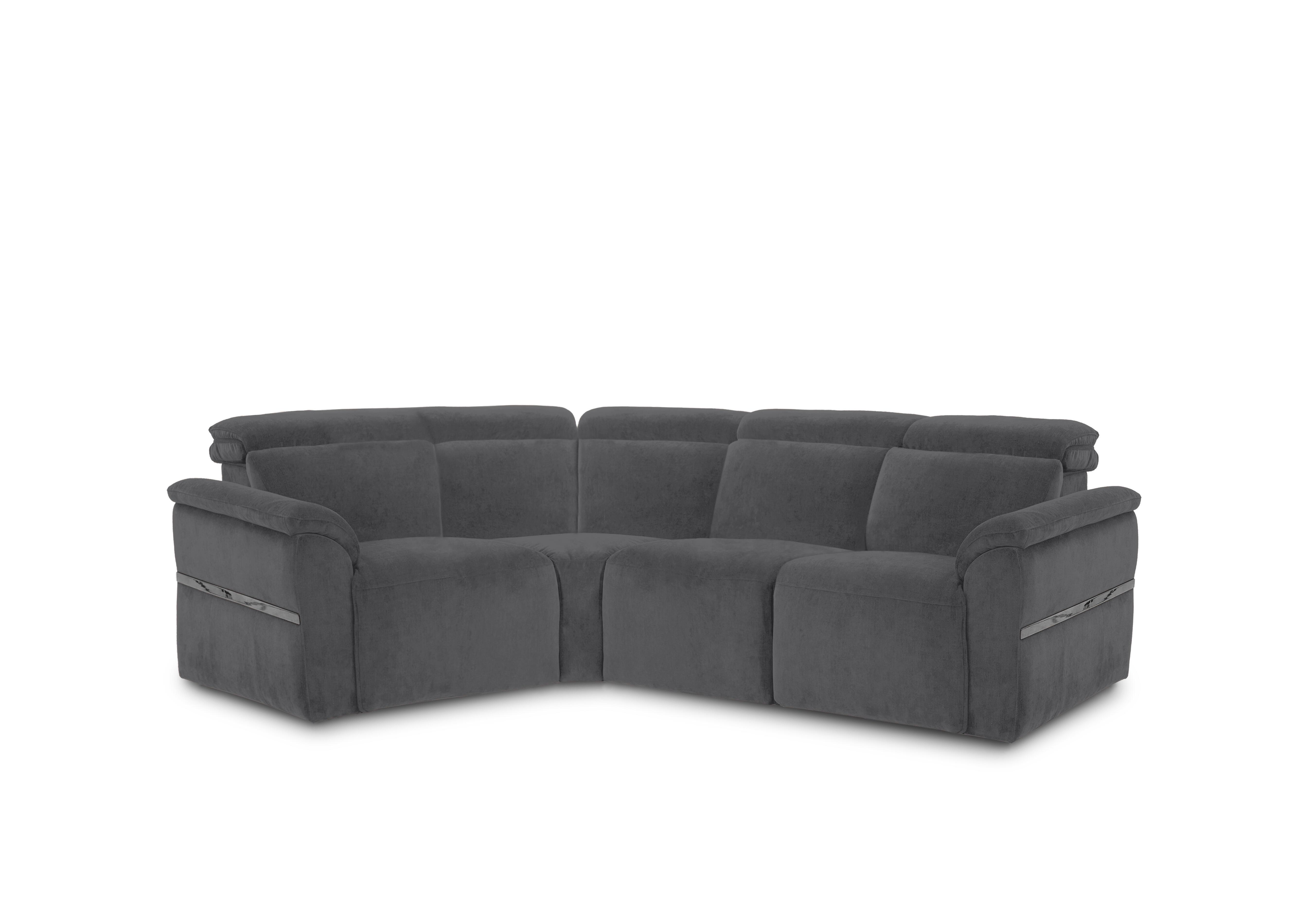 Dolomite Small Fabric Corner Sofa in Manhattan Charcoal 58003 on Furniture Village