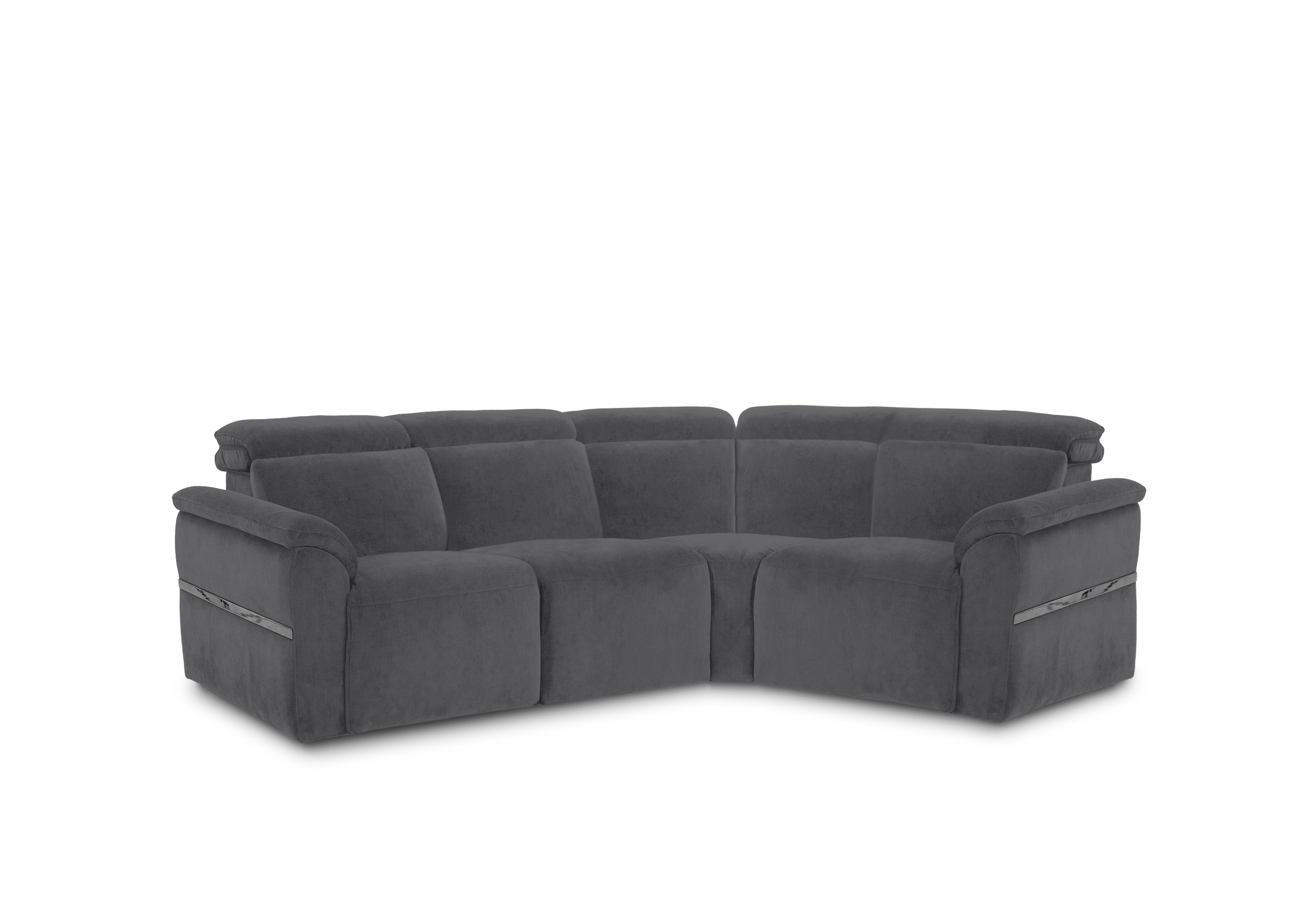 Dolomite Small Fabric Corner Sofa in Manhattan Charcoal 58003 on Furniture Village