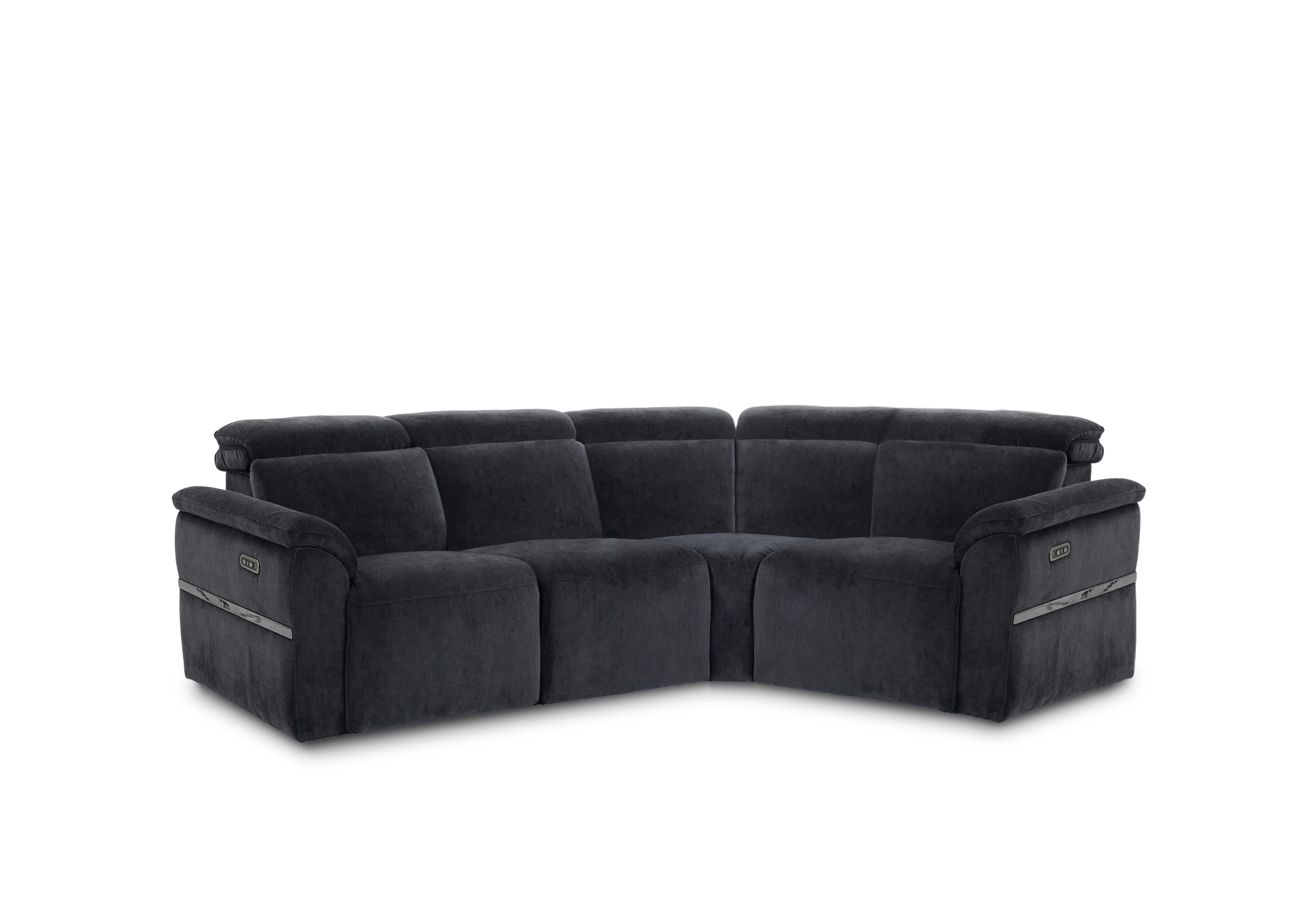 Dolomite Small Fabric Corner Sofa in Manhattan Indigo 58009 on Furniture Village