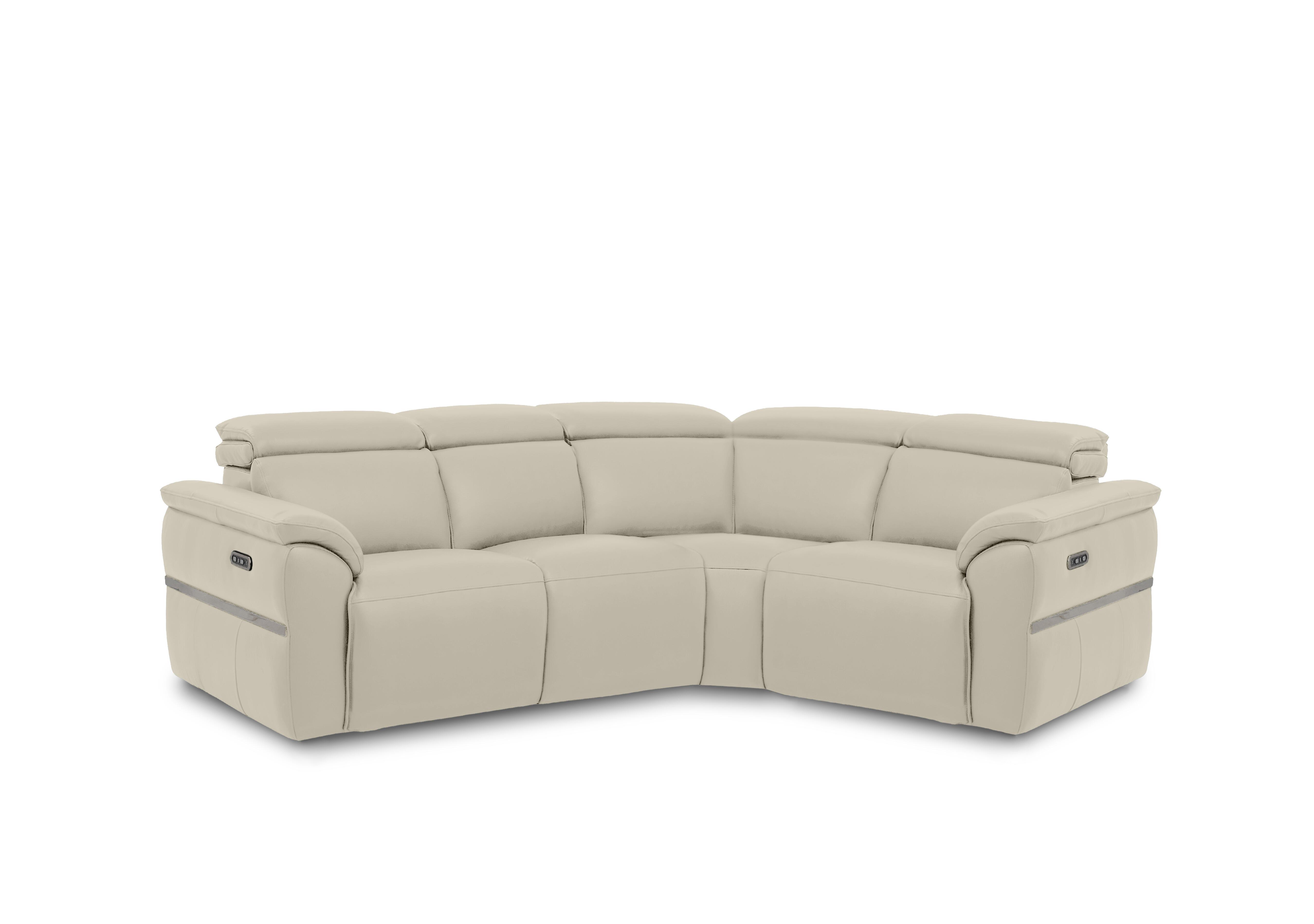 Dolomite Small Leather Corner Sofa in Montana Bone China Cat-60/05 on Furniture Village