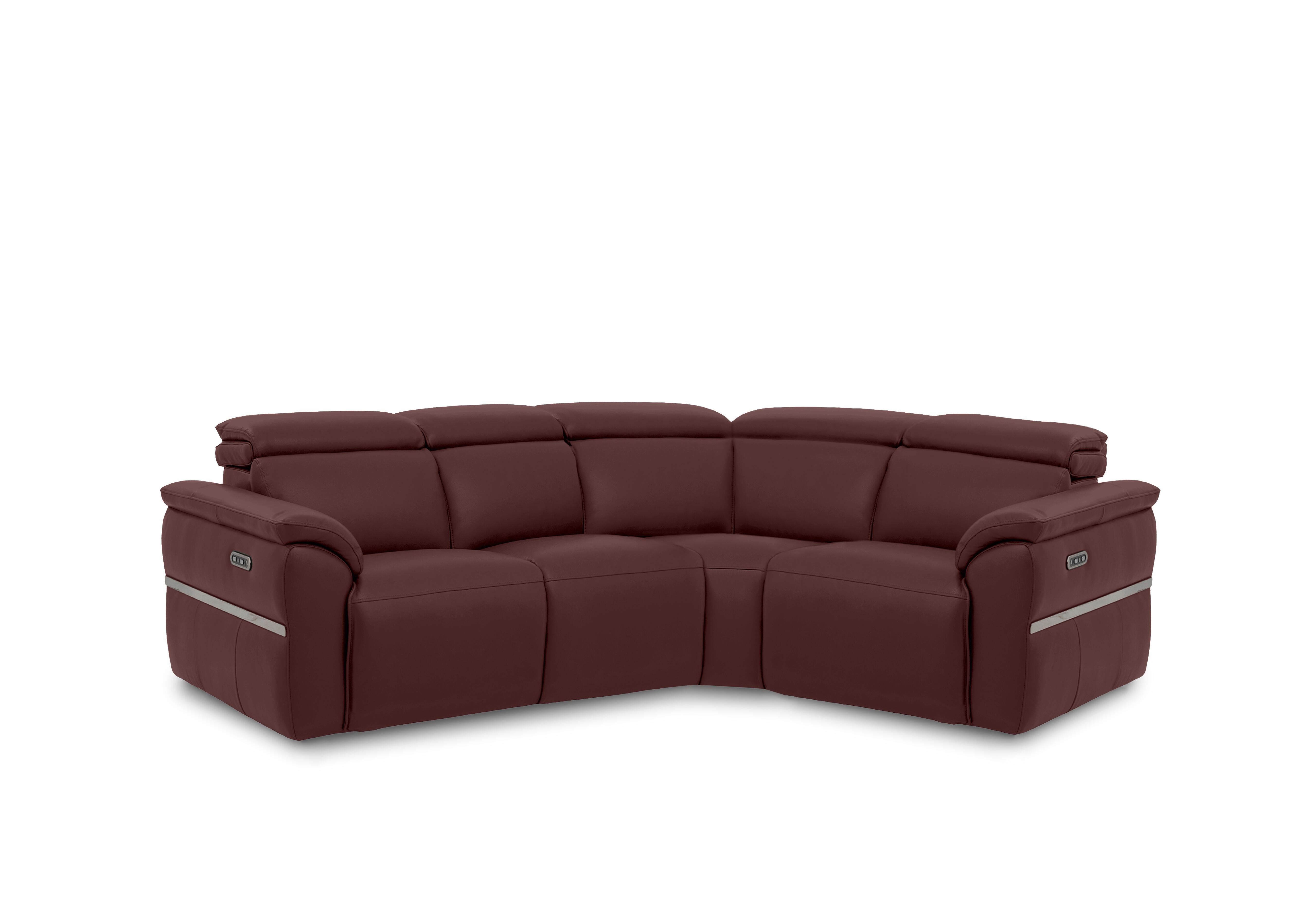 Dolomite Small Leather Corner Sofa in Montana Ruby Cat-60/15 on Furniture Village