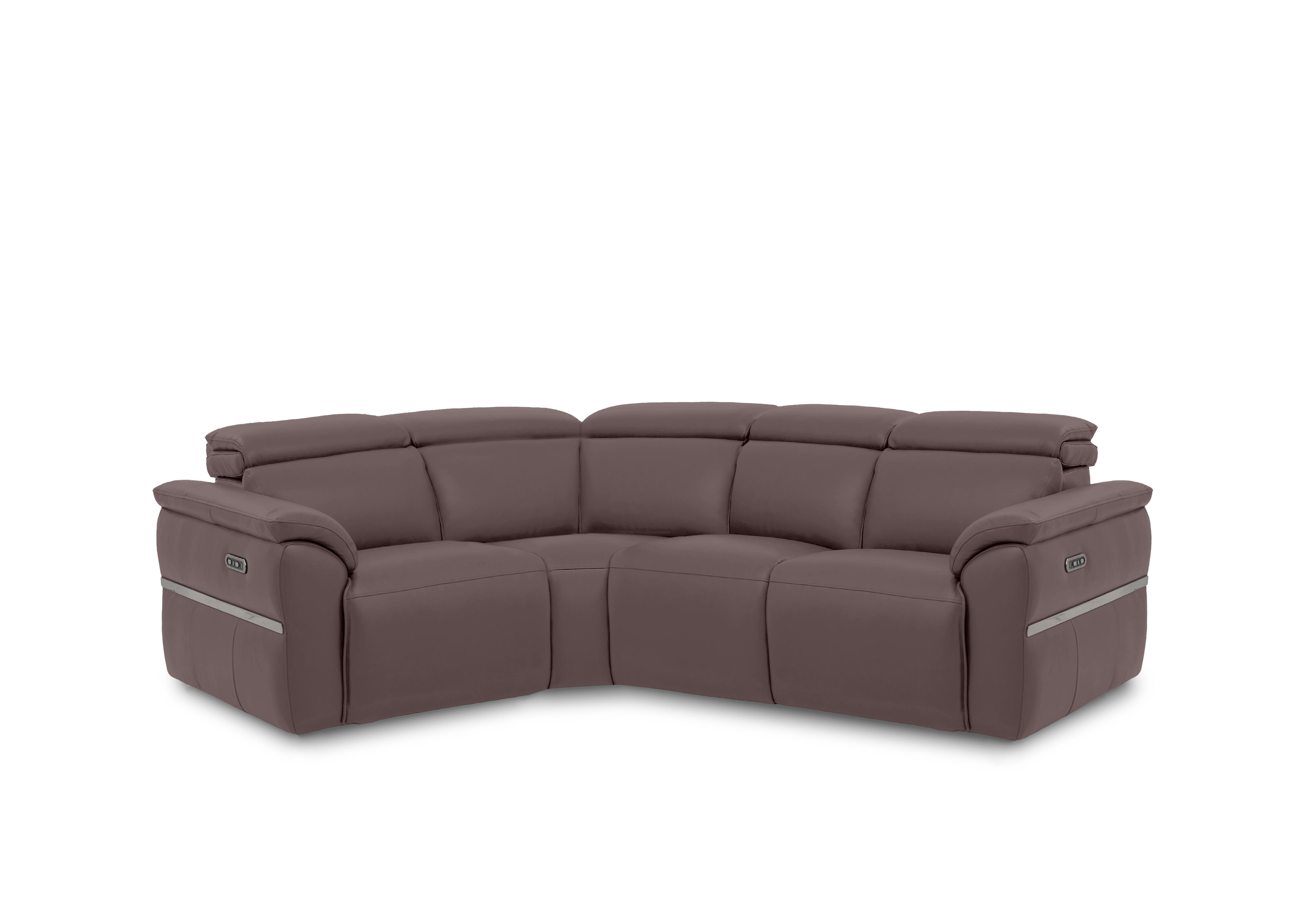 Dolomite Small Leather Corner Sofa in Oslo Mulberry Cat-40/30 on Furniture Village