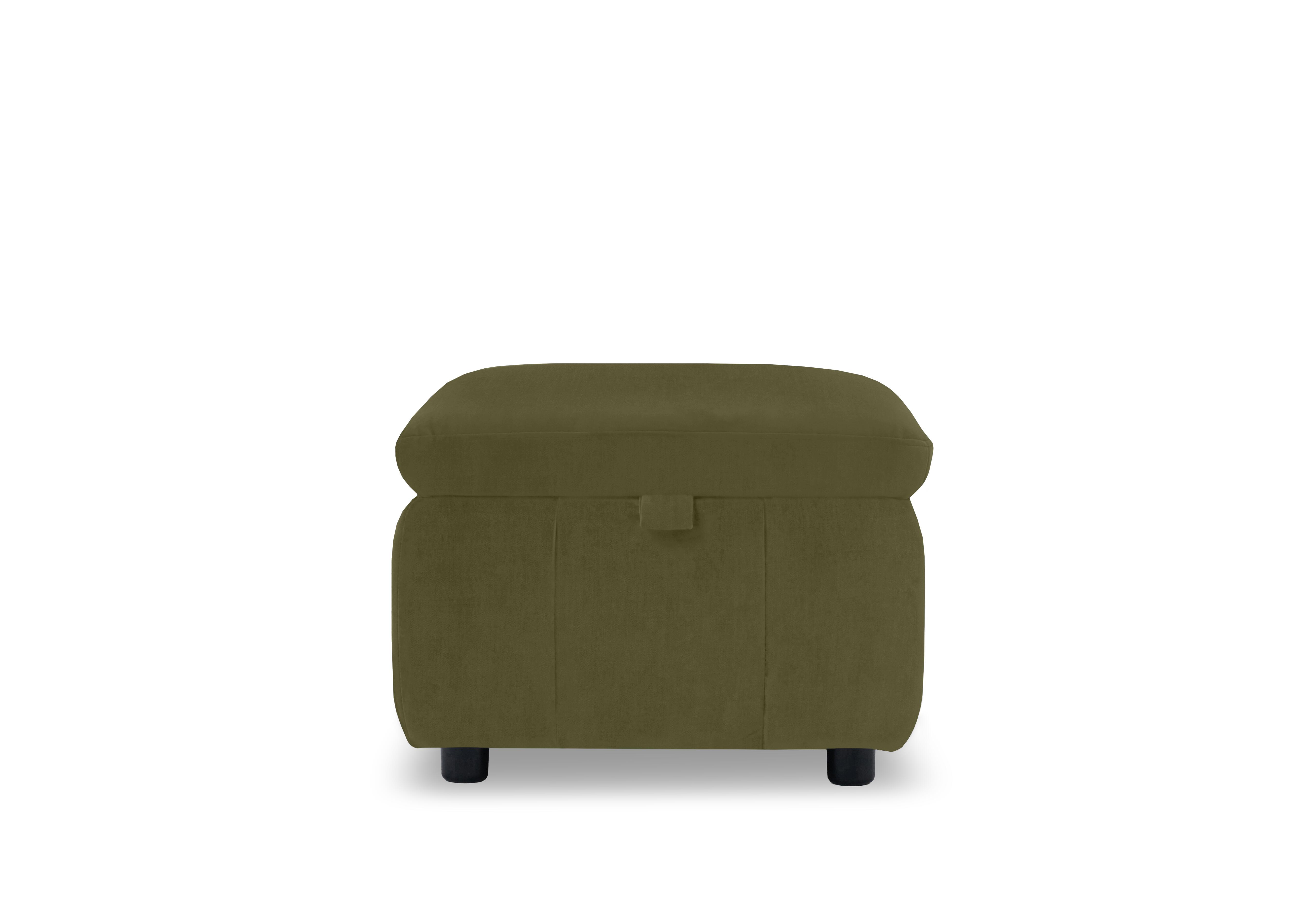 Dolomite Fabric Storage Footstool in Bella Olive 43351 on Furniture Village