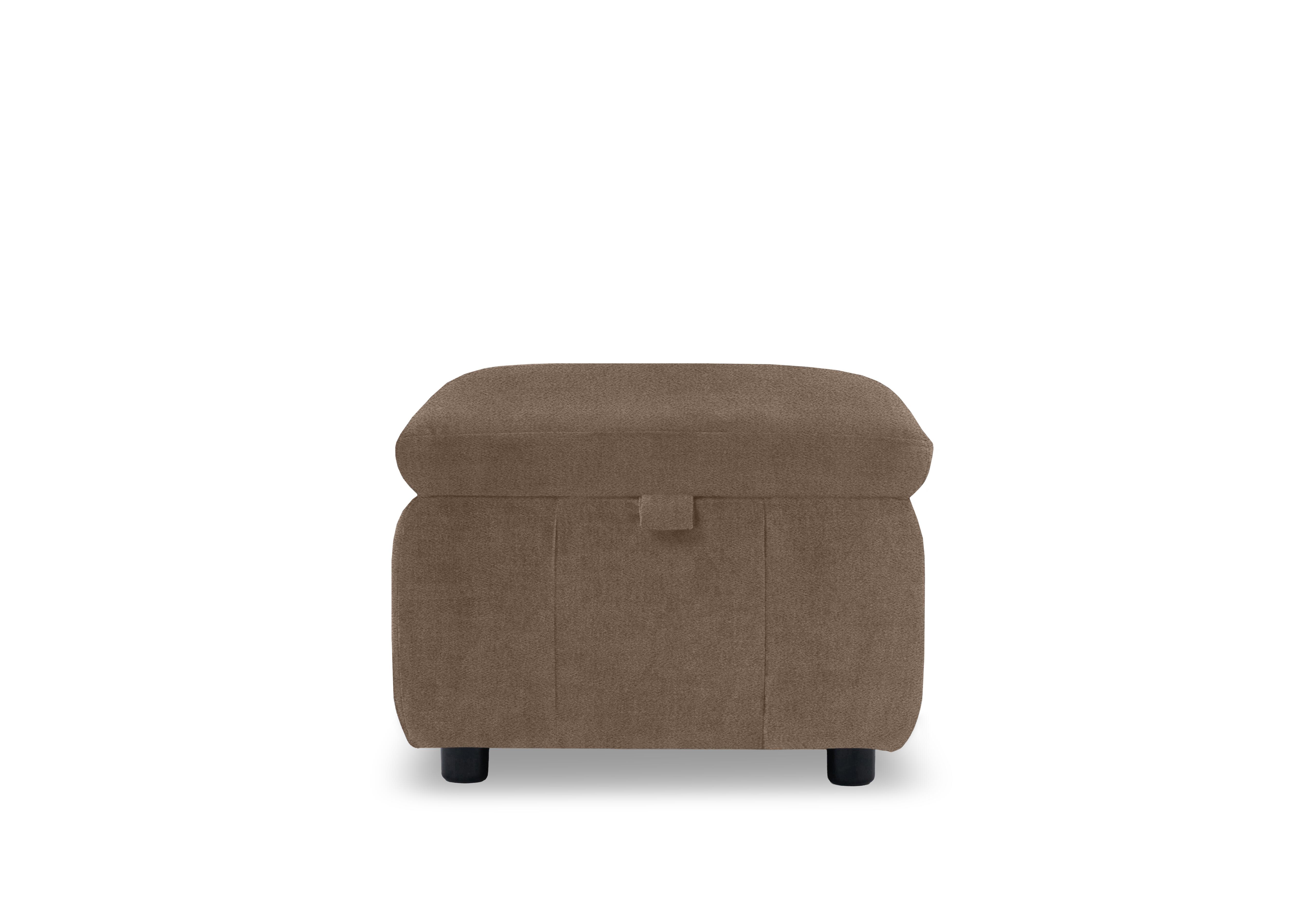 Dolomite Fabric Storage Footstool in Hudson Mocha 25431 on Furniture Village