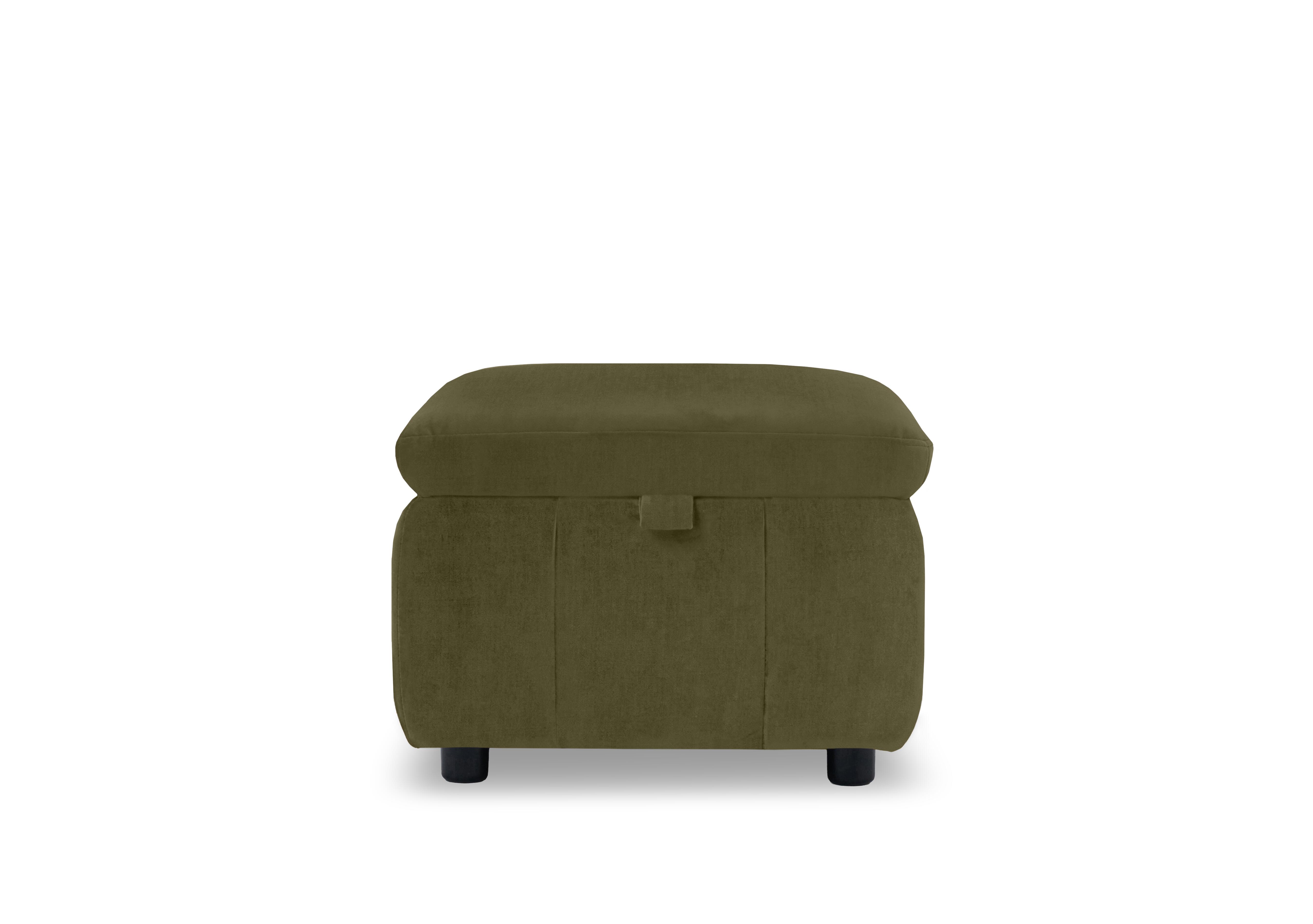 Dolomite Fabric Storage Footstool in Manhattan Olive Green 58006 on Furniture Village