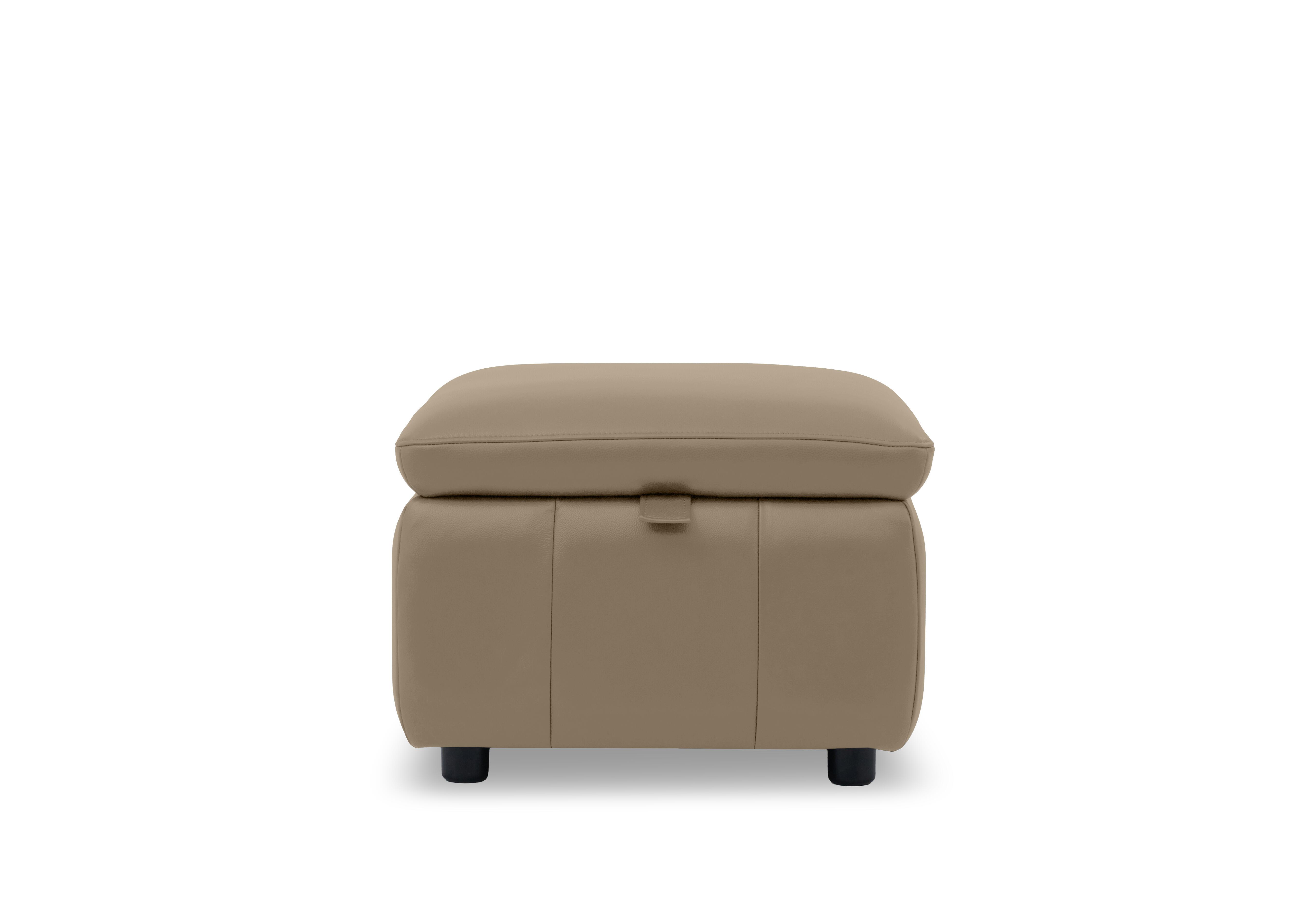 Dolomite Leather Storage Footstool in Montana Barley Cat-60/06 on Furniture Village