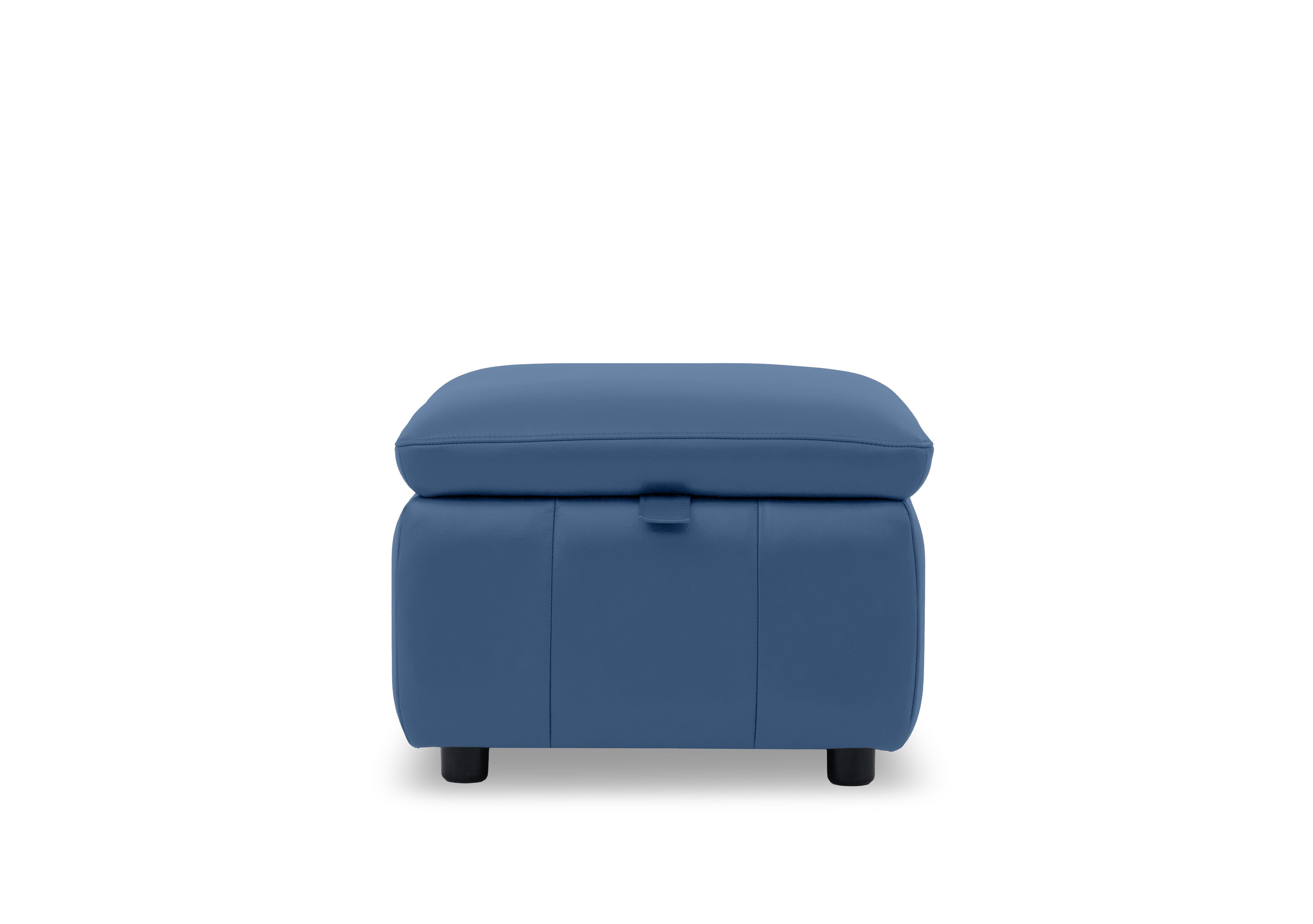 Dolomite Leather Storage Footstool in Oslo Aegean Cat-40/12 on Furniture Village