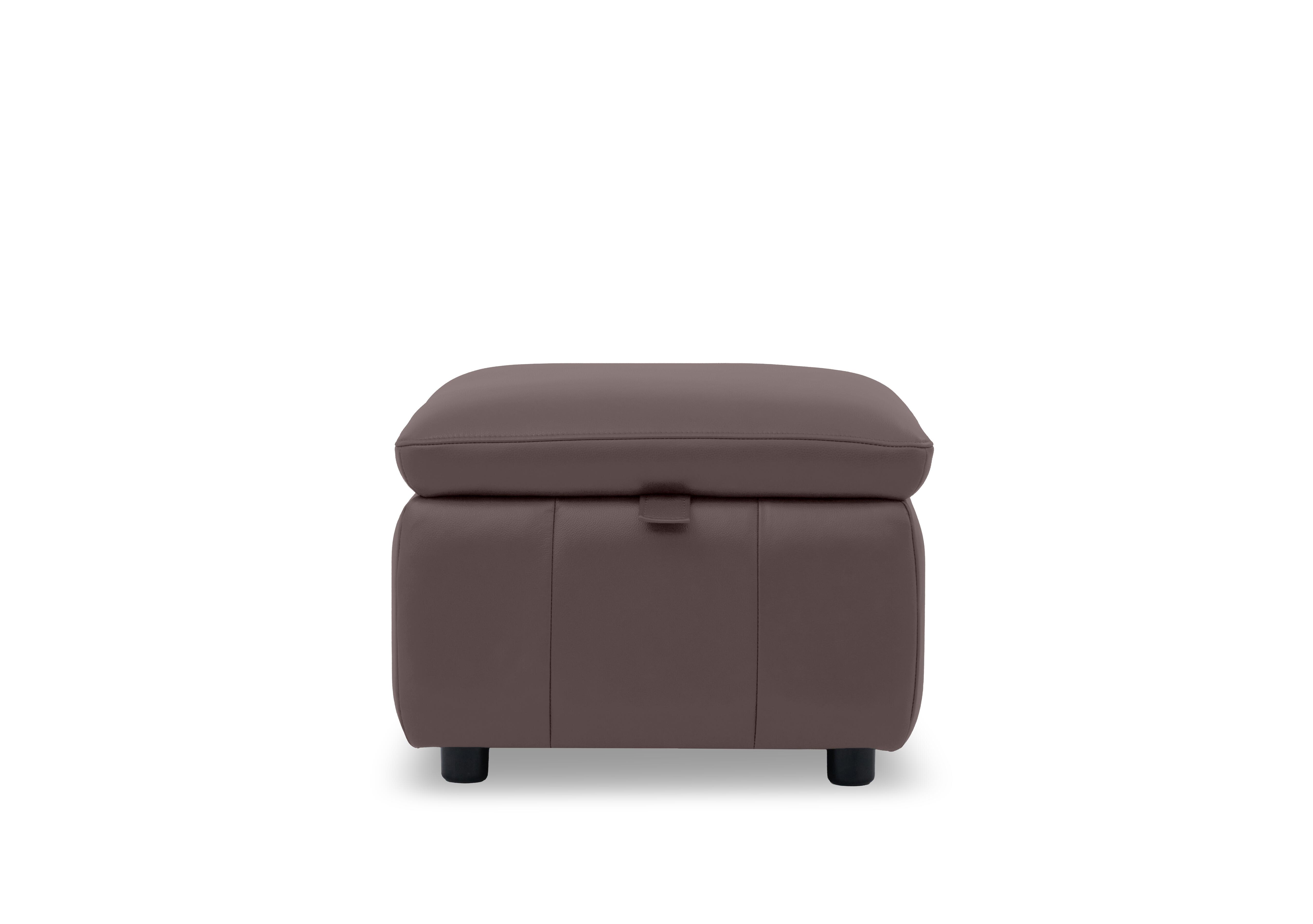 Dolomite Leather Storage Footstool in Oslo Mulberry Cat-40/30 on Furniture Village