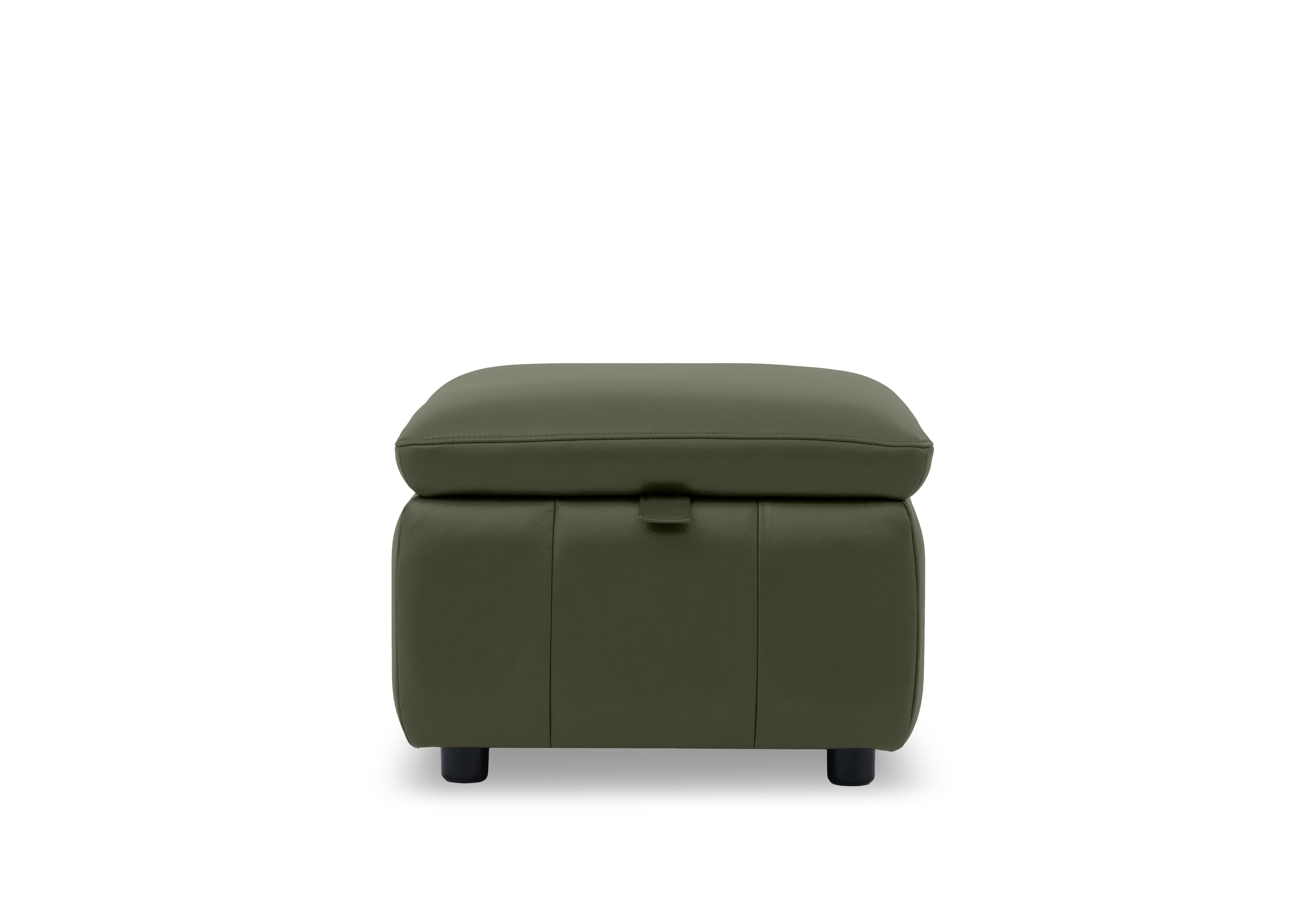 Dolomite Leather Storage Footstool in Oslo Pine Cat-40/10 on Furniture Village