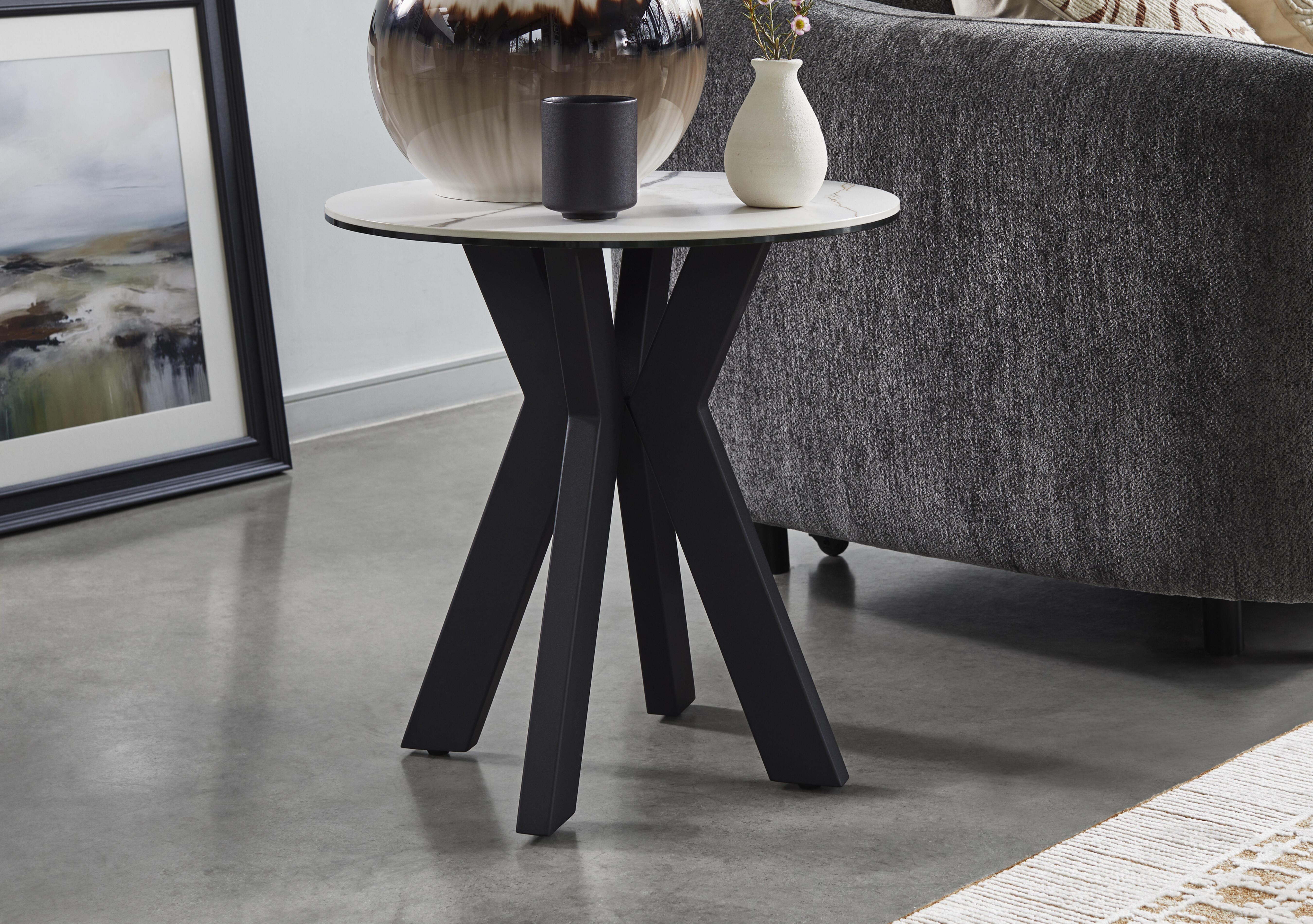 Quattro Round Lamp Table in  on Furniture Village