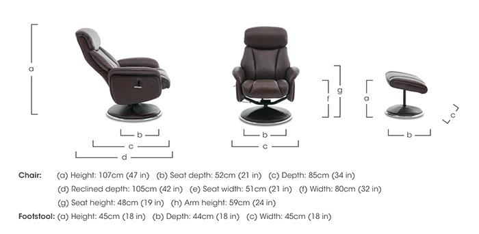 Elm Leather Swivel Recliner Chair and Footstool in  on Furniture Village