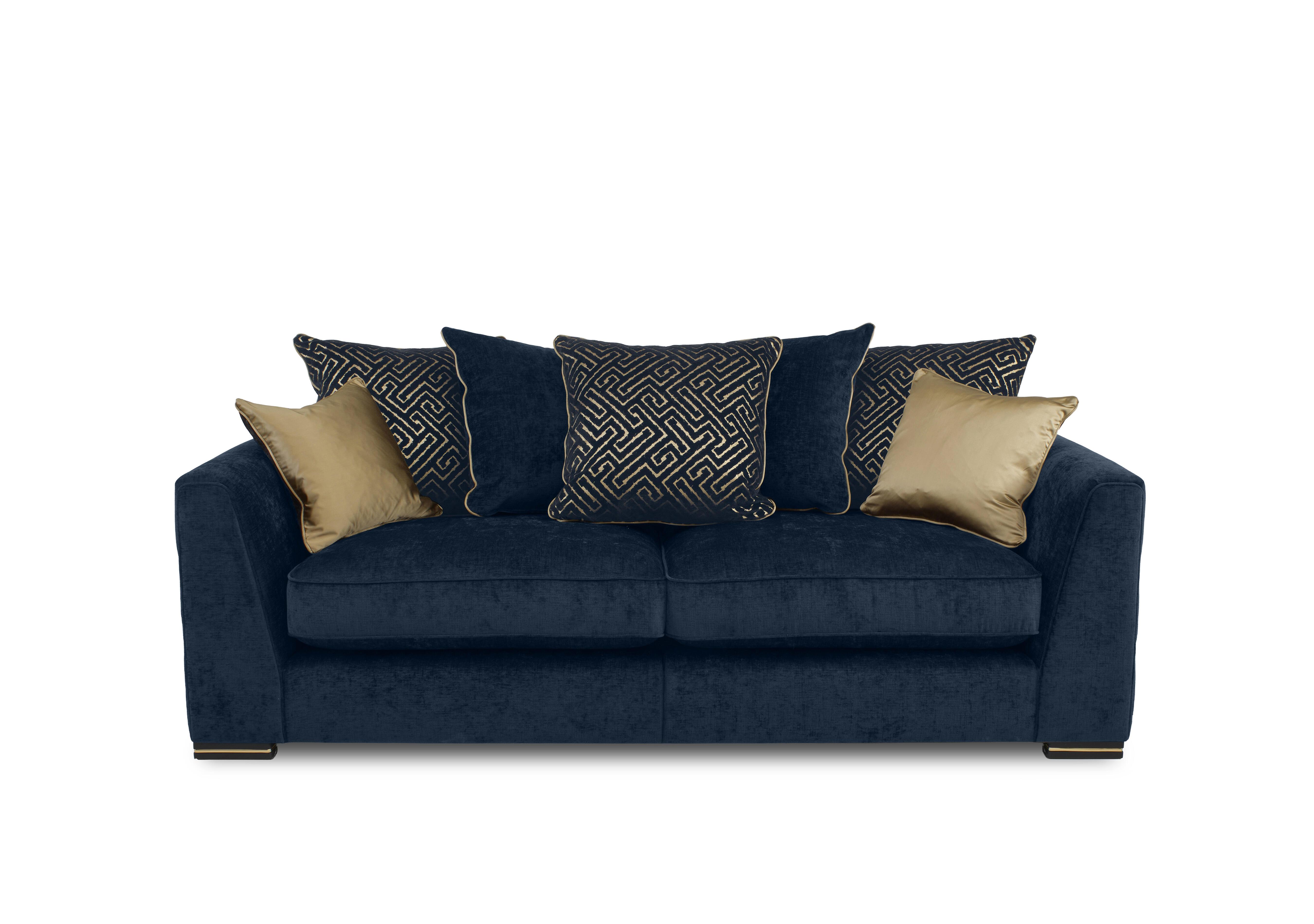 Bellissimo 3 Seater Split Frame Scatter Back Sofa in Mirage Navy Cp on Furniture Village