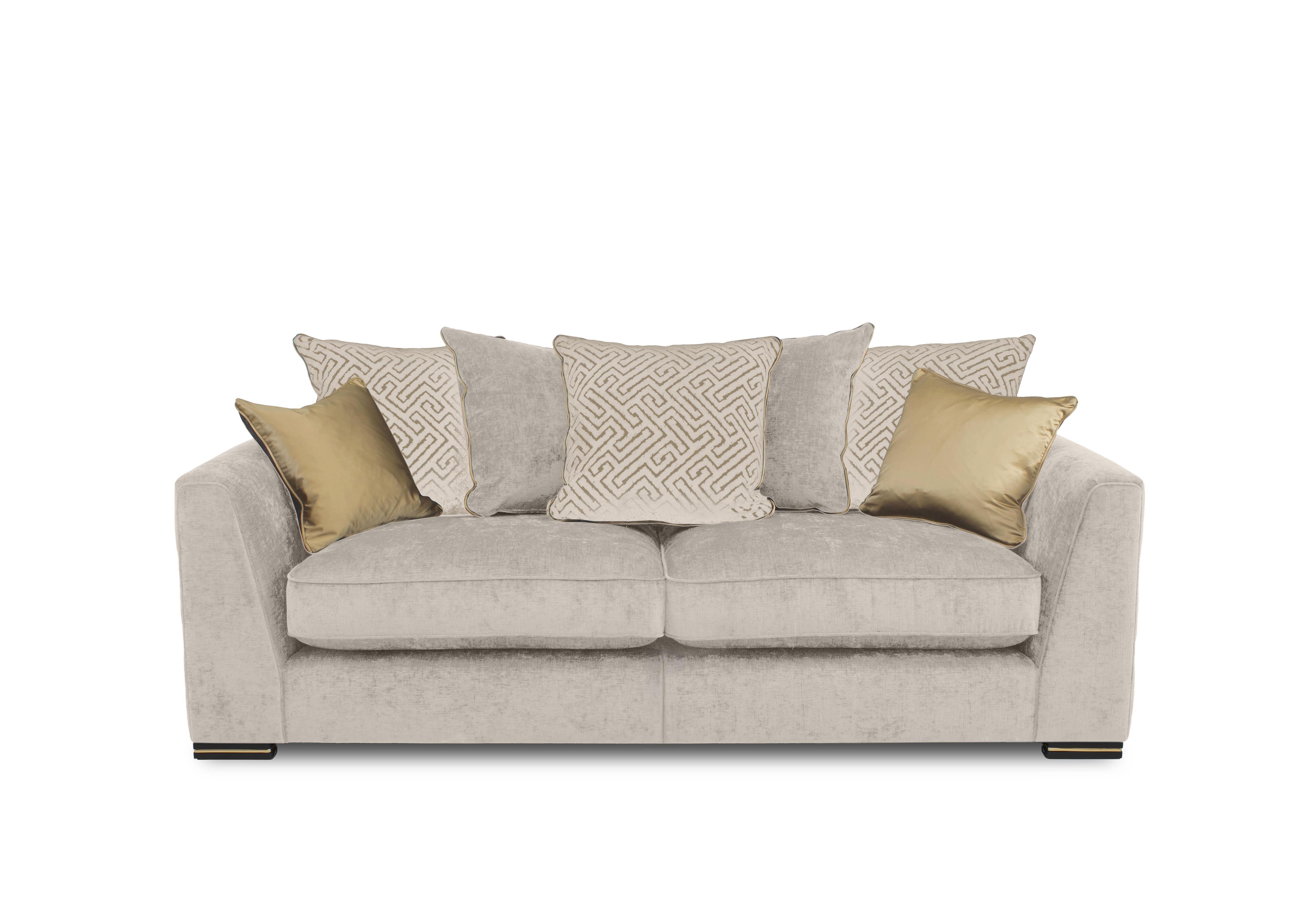 Bellissimo 3 Seater Split Frame Scatter Back Sofa in Mirage Pebble Cp on Furniture Village