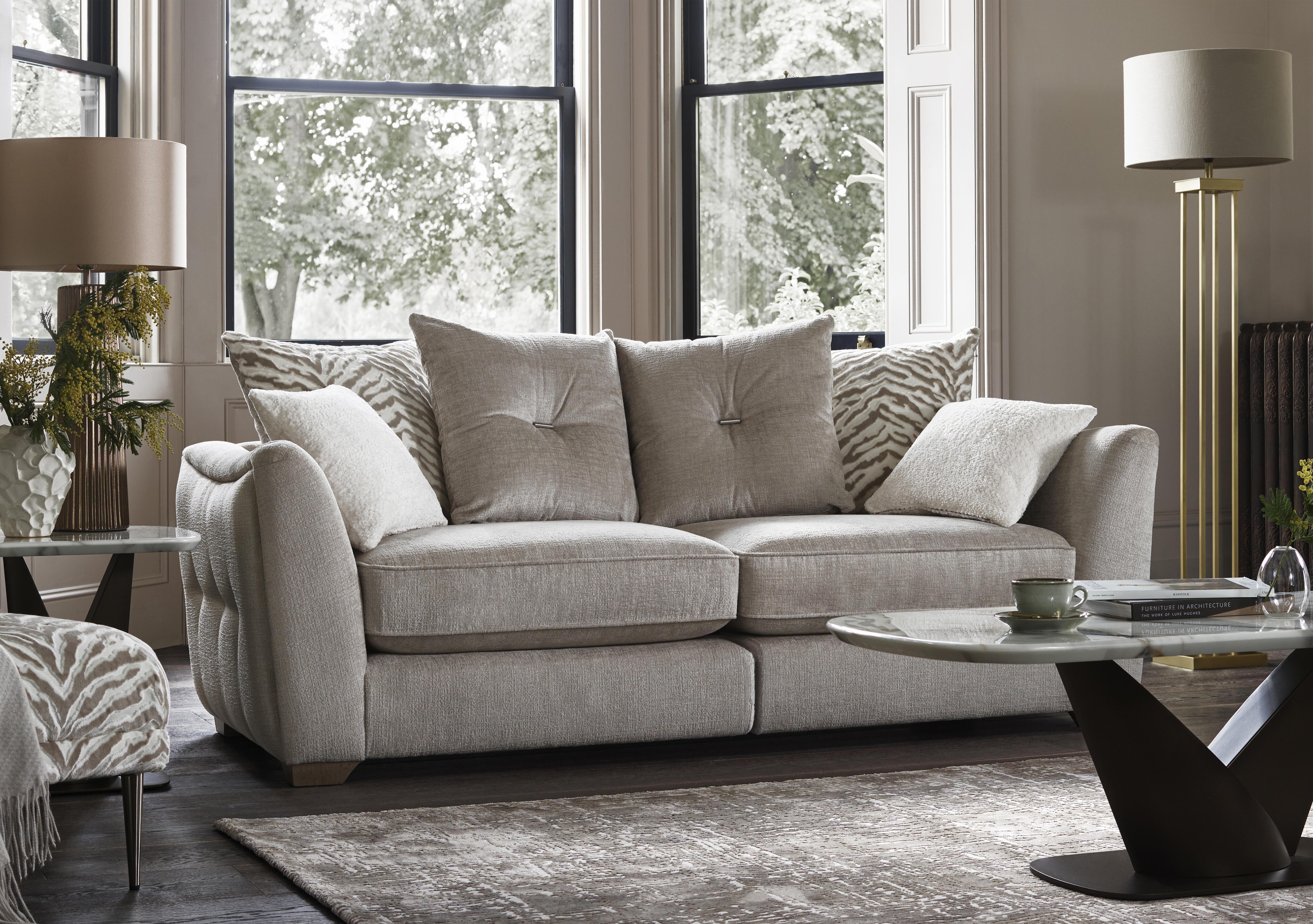 Boujee 3 Seater Split Frame Scatter Back Sofa in  on Furniture Village