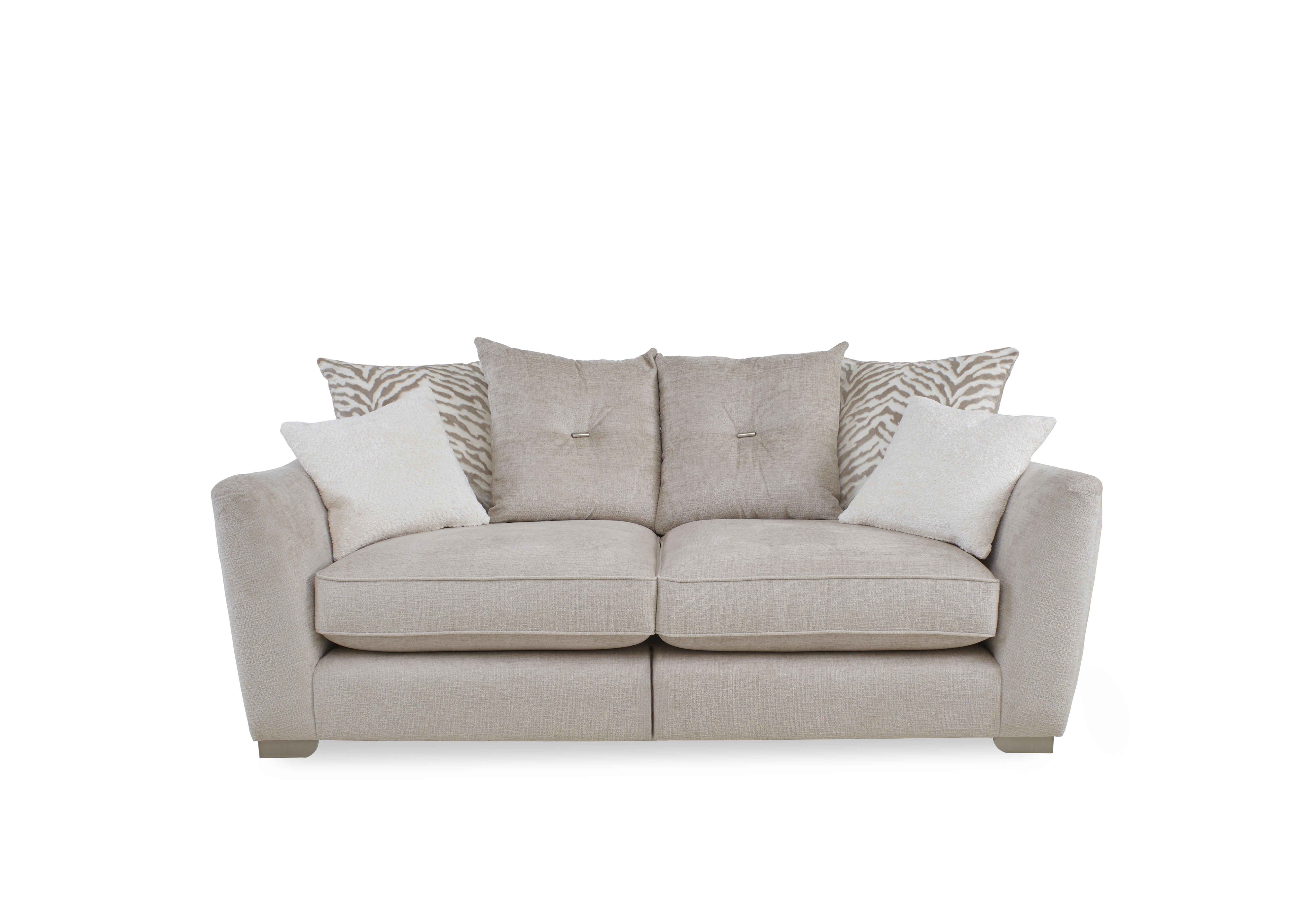 Boujee 3 Seater Split Frame Scatter Back Sofa in Lustro Dove Ct on Furniture Village