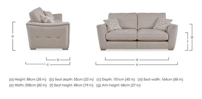 Boujee 3 Seater Split Frame Classic Back Sofa in  on Furniture Village