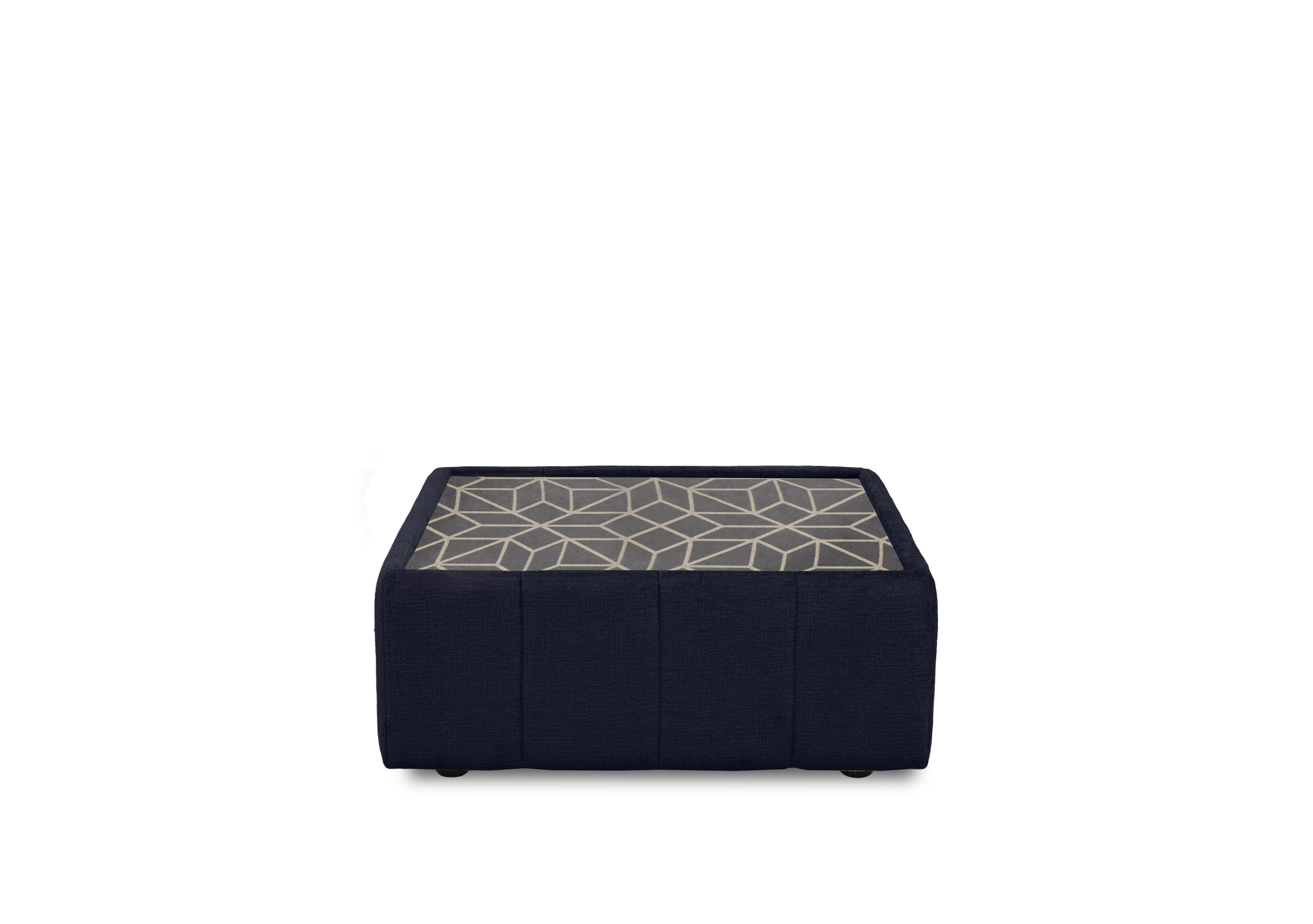 Royale Square Glass Top Table in Lustro Indigo - Royale Nvy/Gld on Furniture Village