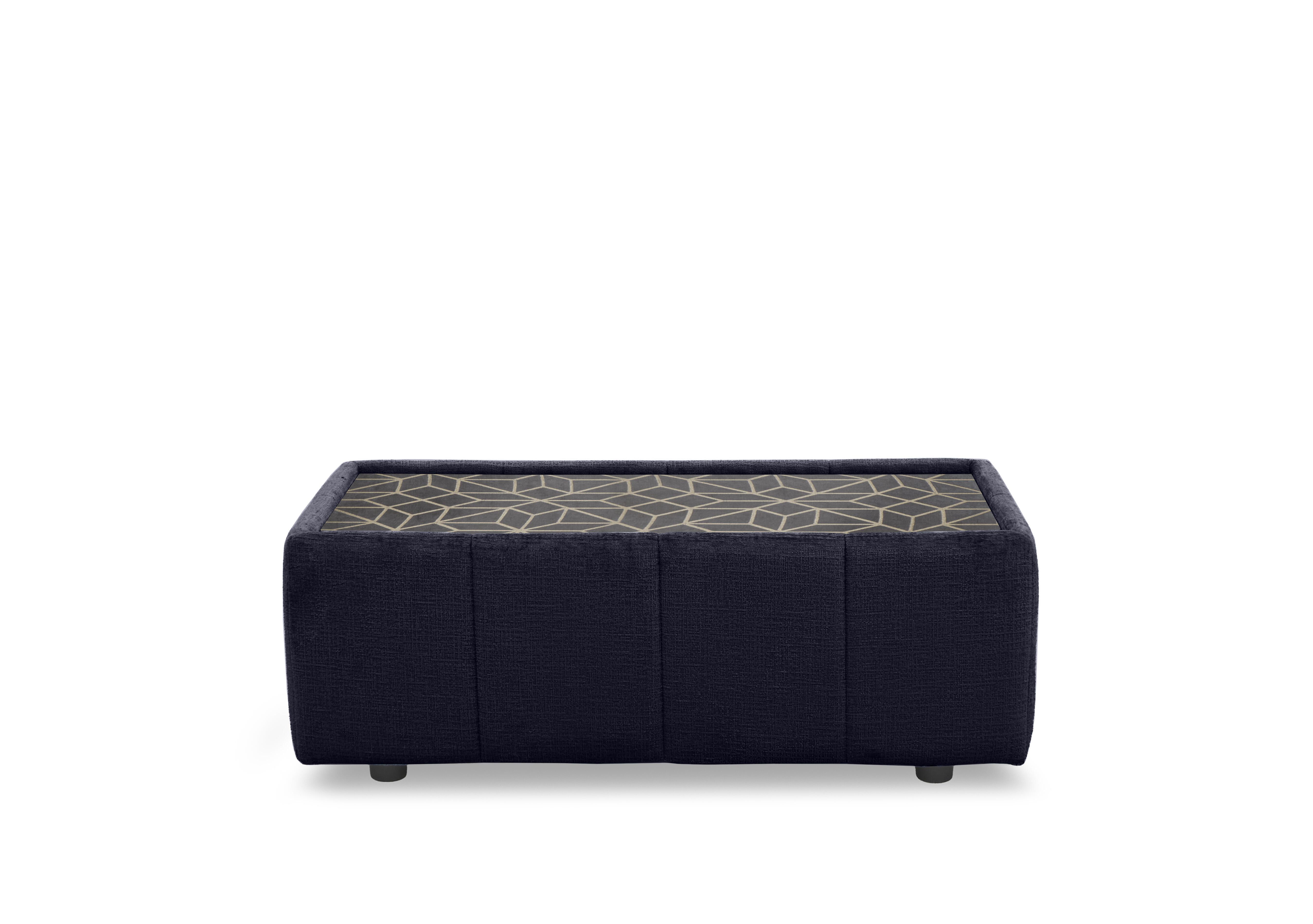 Royale Rectangular Glass Top Table in Lustro Indigo - Royale Nvy/Gld on Furniture Village
