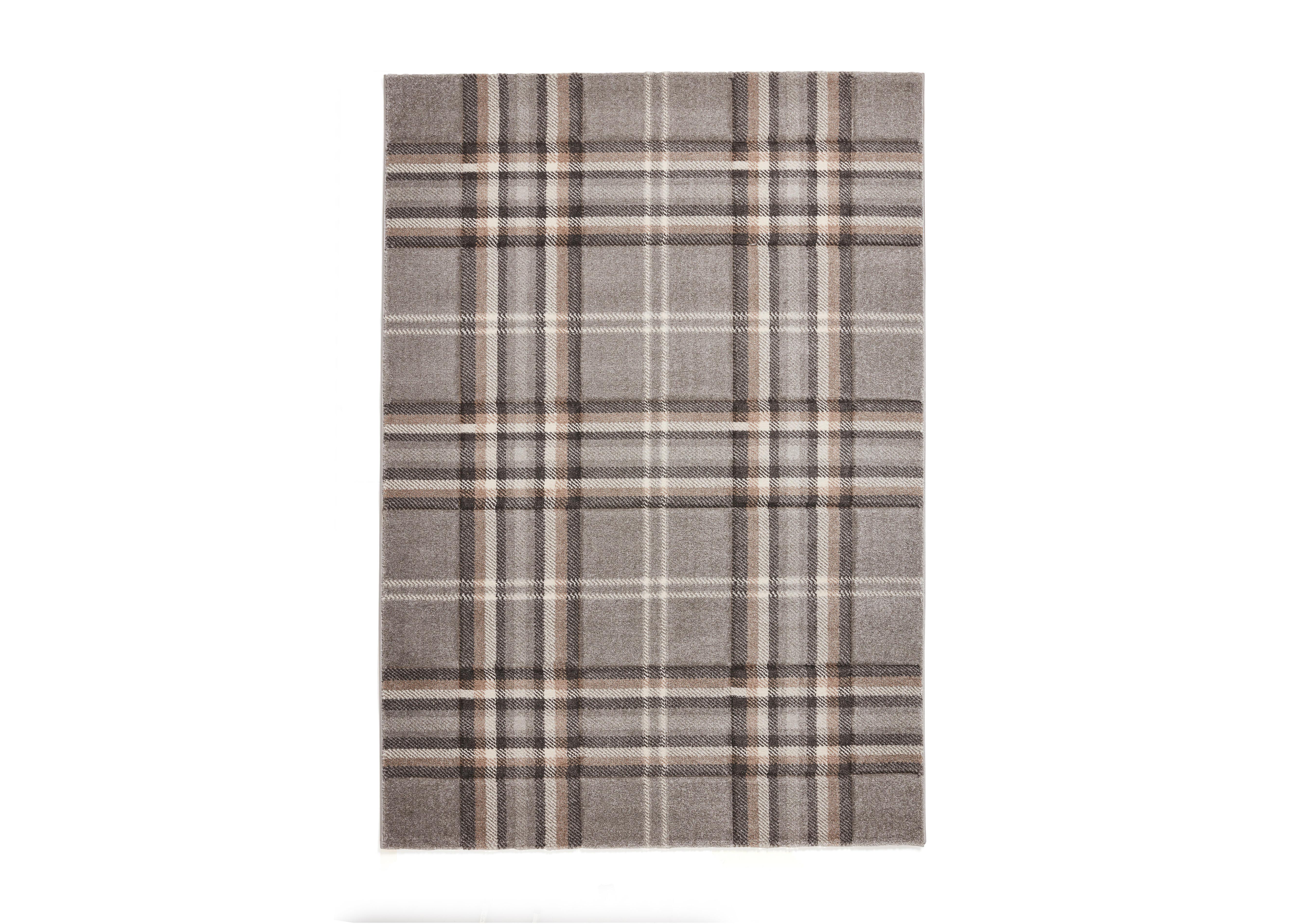 Kelso Check Rug in Grey on Furniture Village