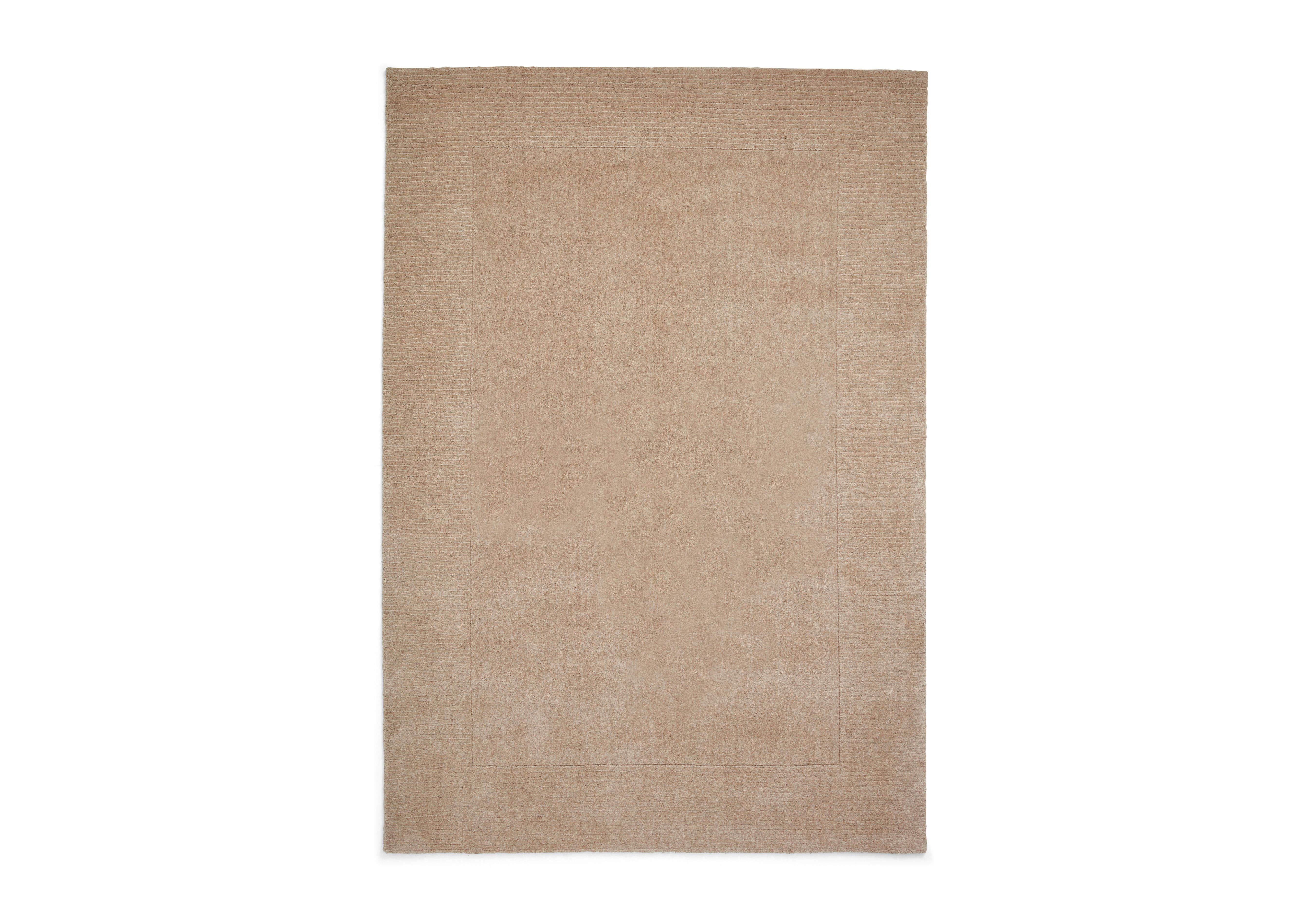 Langford Wool Border Rug in Natural on Furniture Village