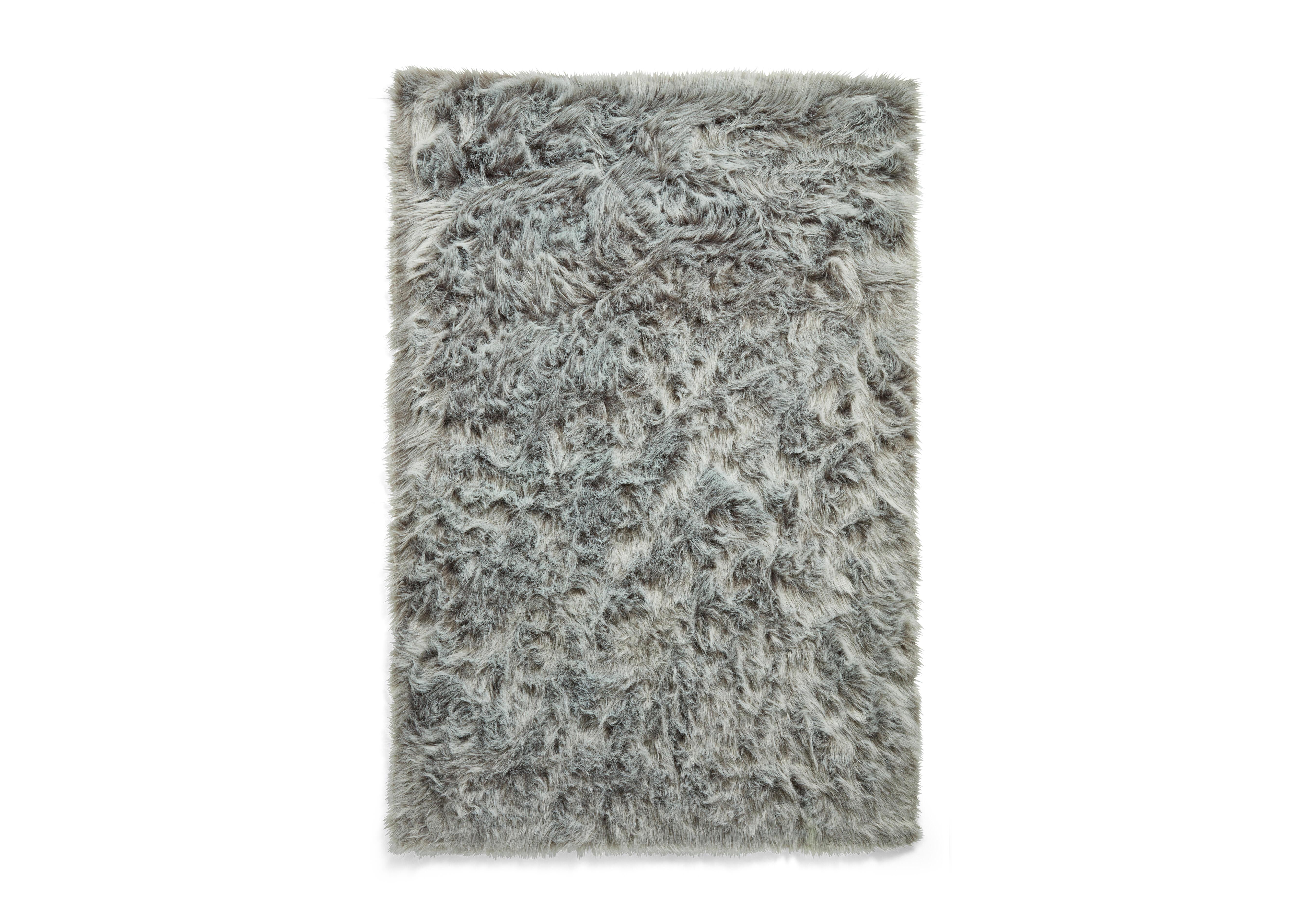 Alpine Plush Rug in Light Grey on Furniture Village